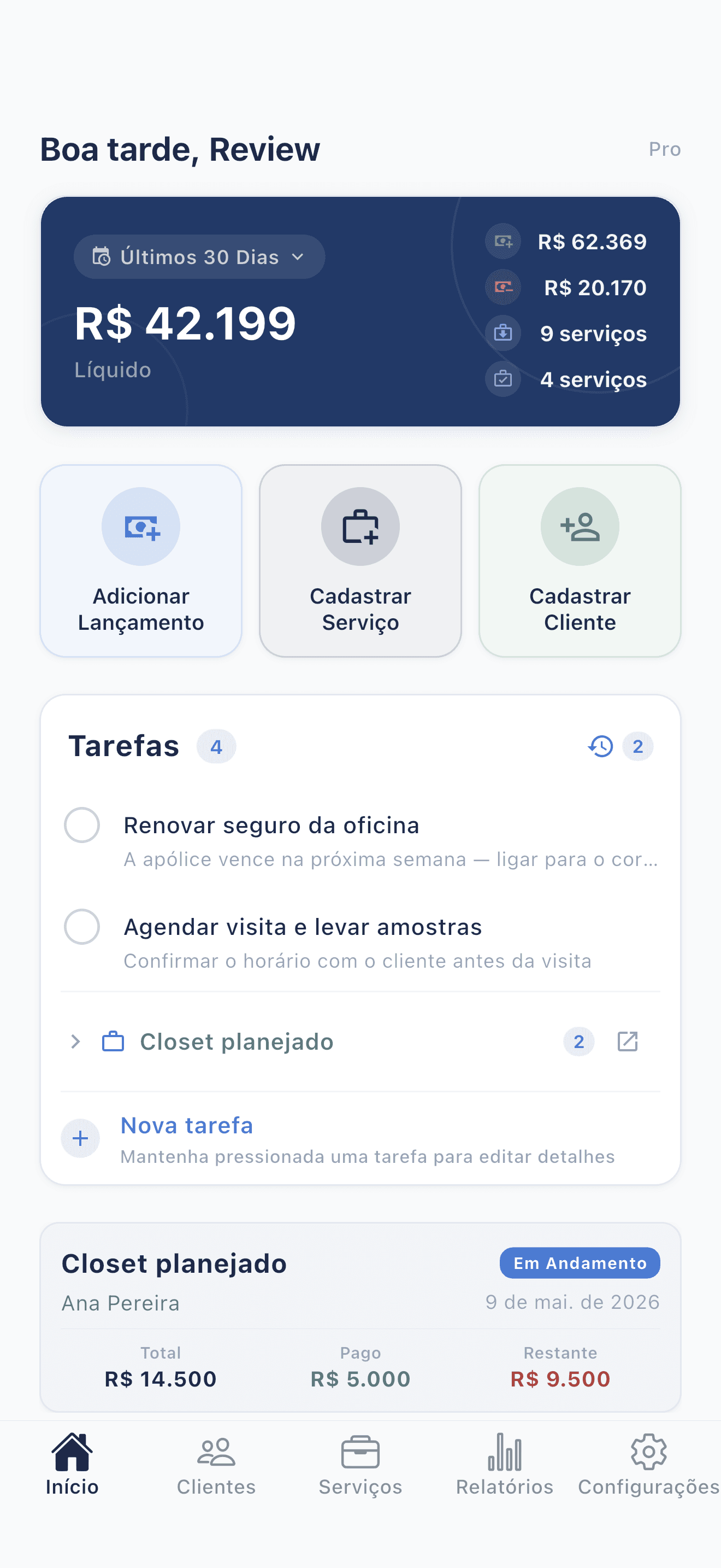 Deftera: Clientes & Serviços Nunca mais te esqueces