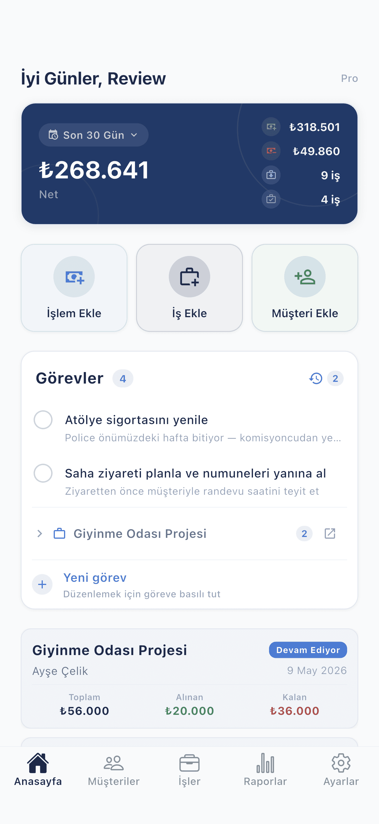 Deftera: İş & Müşteri Defteri Artık unutmak yok