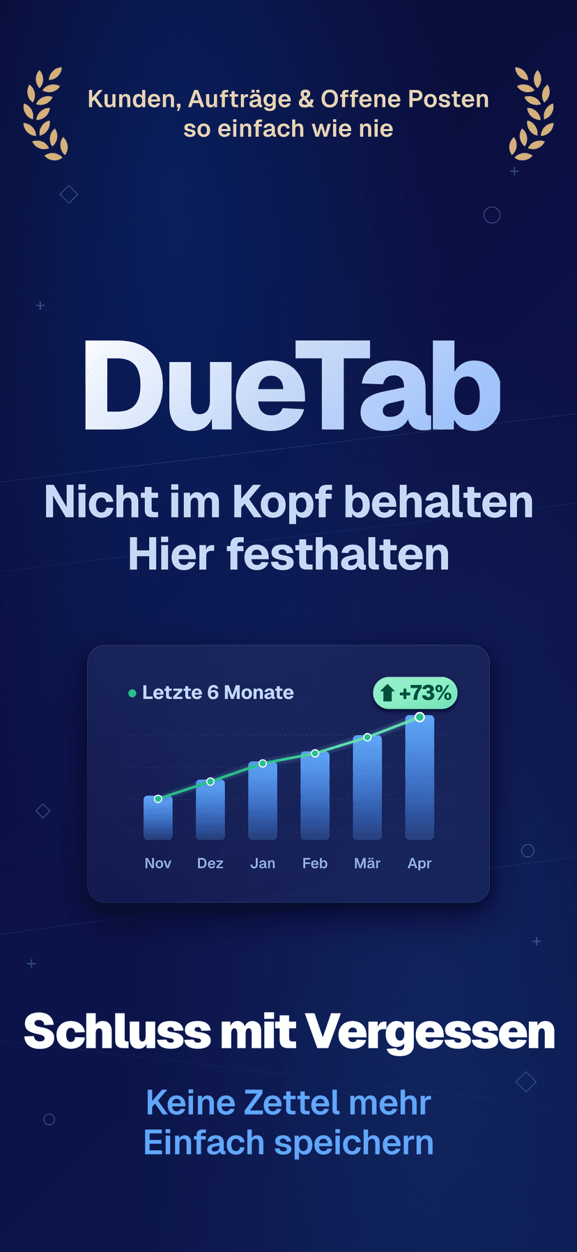 DueTab: Kundenbuch & Aufträge — Nichts mehr vergessen