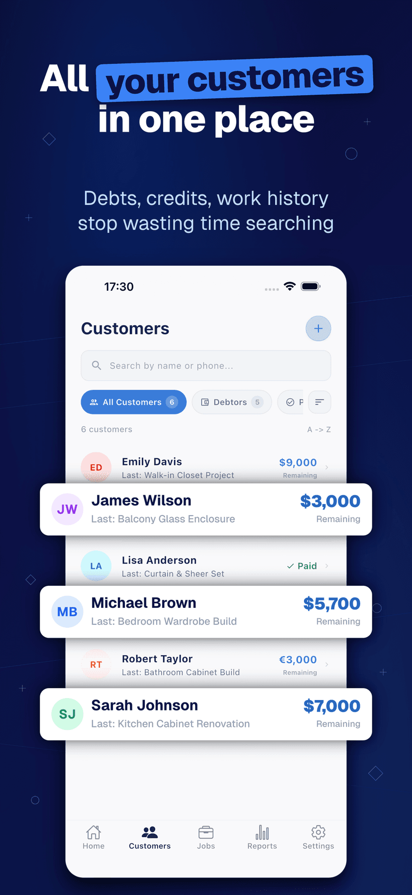 Deftera: Kundebok & Oppdrag — your customers in one place