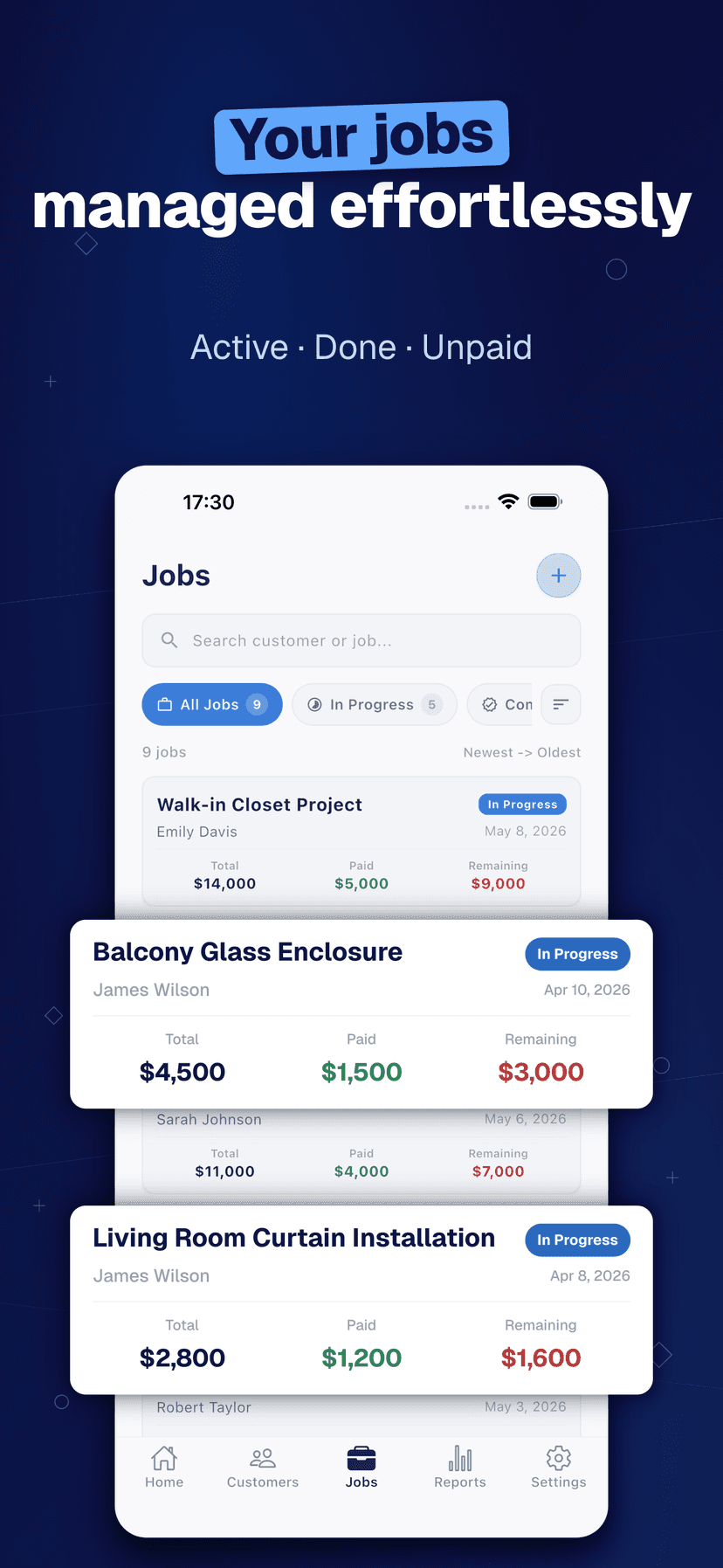 Deftera: Kundebok & Oppdrag — Your jobs managed effortlessly