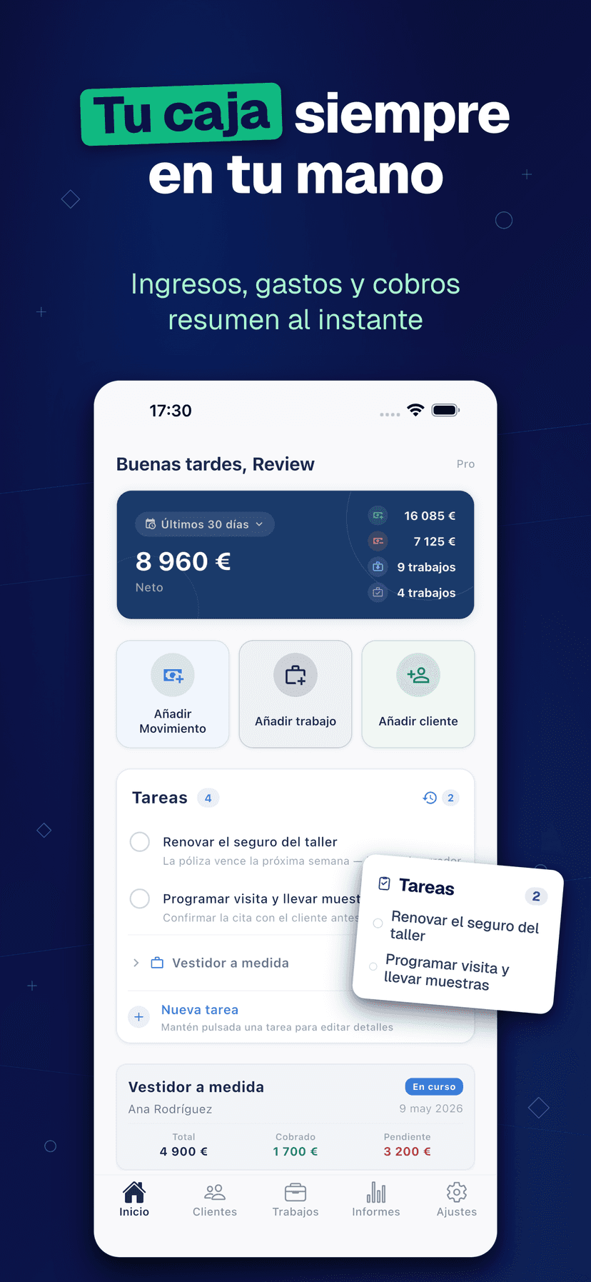 Deftera: Clientes & Trabajos — Tu caja siempre