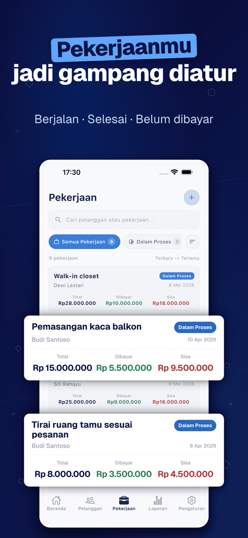 Deftera: Buku Pelanggan Tukang — Pekerjaanmu jadi gampang diatur