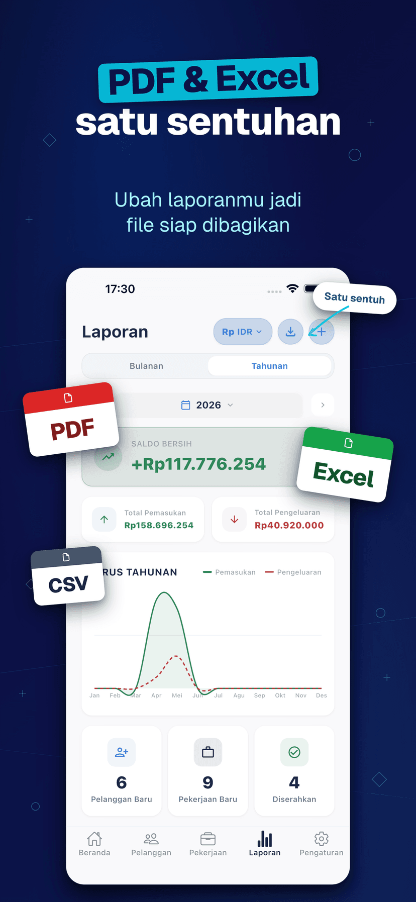 Deftera: Buku Pelanggan Tukang — PDF & Excel satu sentuhan