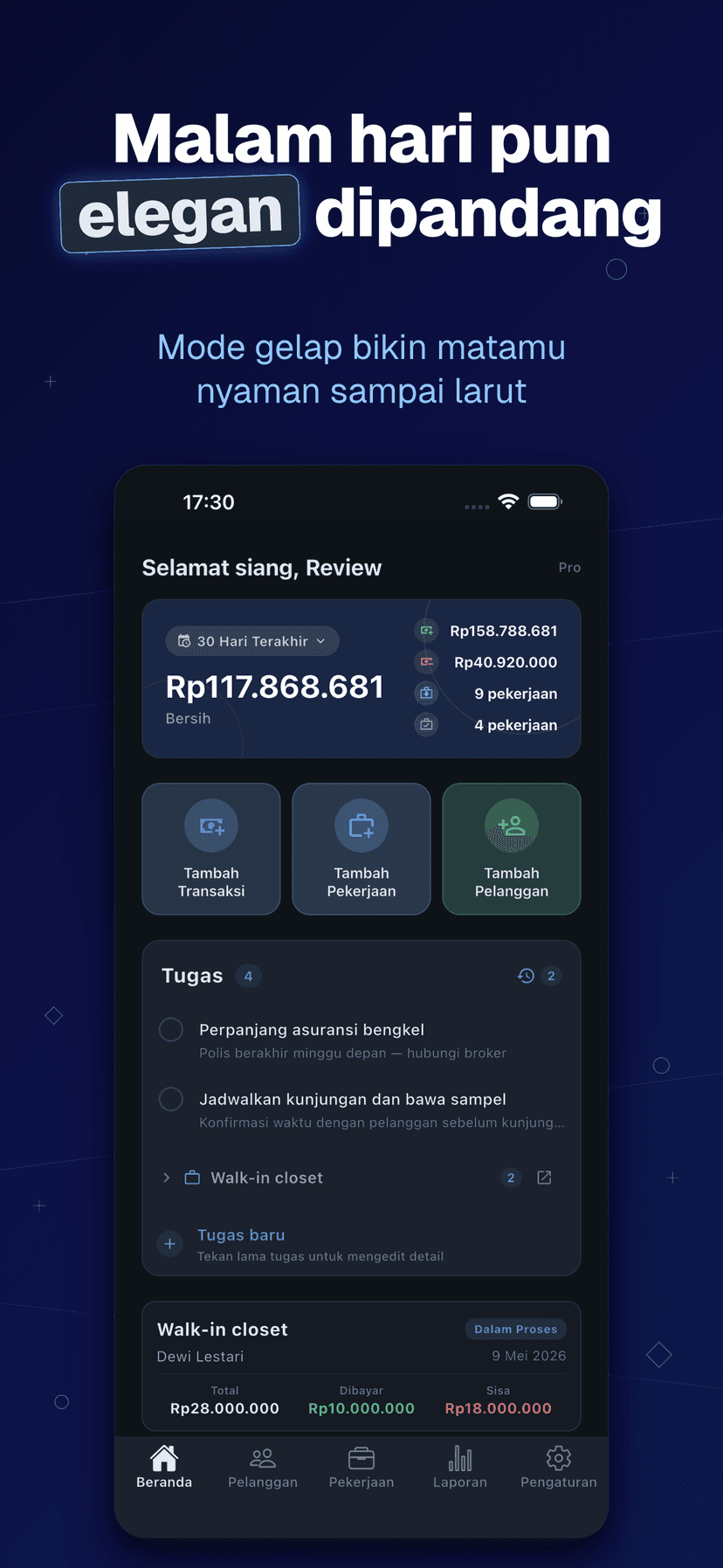 Deftera: Buku Pelanggan Tukang — elegan dipandang