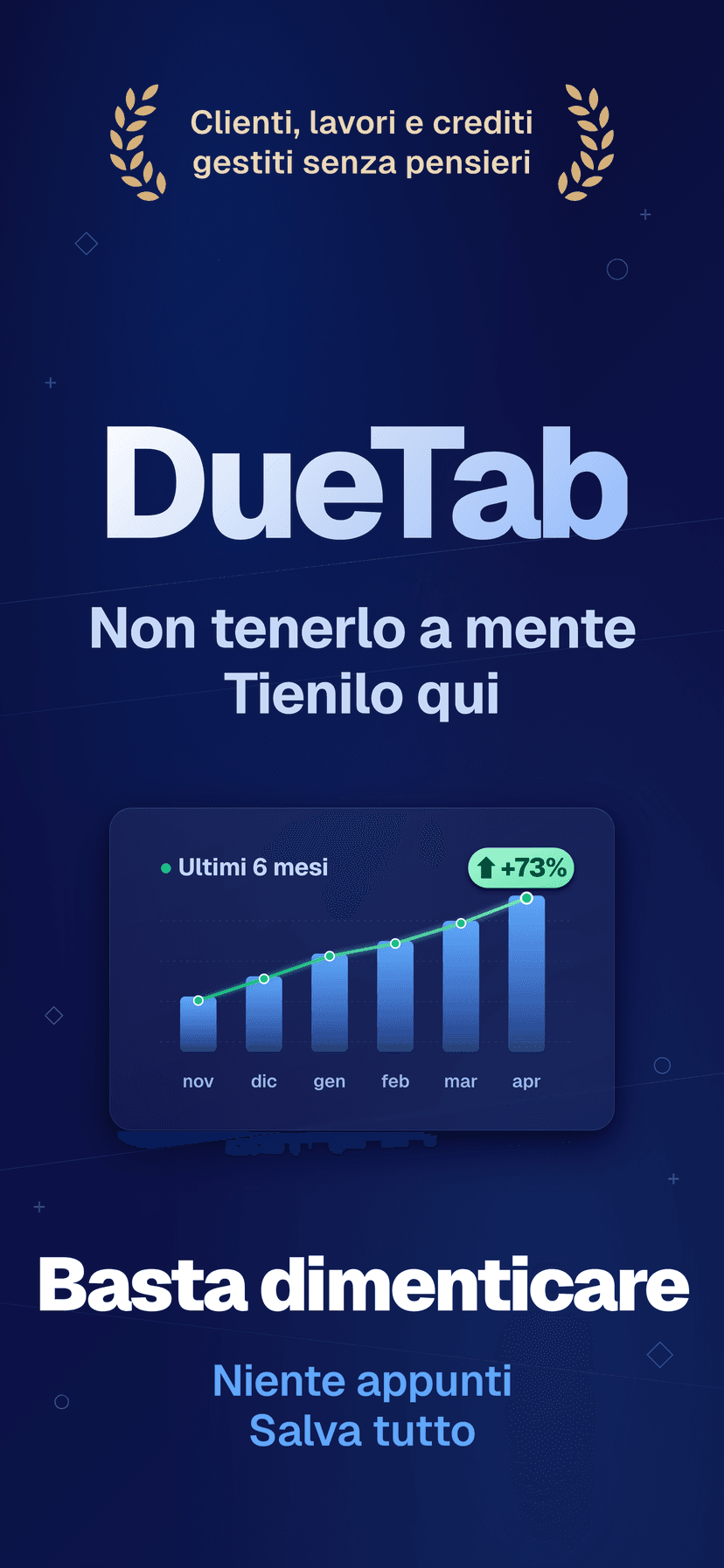 DueTab: Lavori & Clienti — Mai più dimenticato
