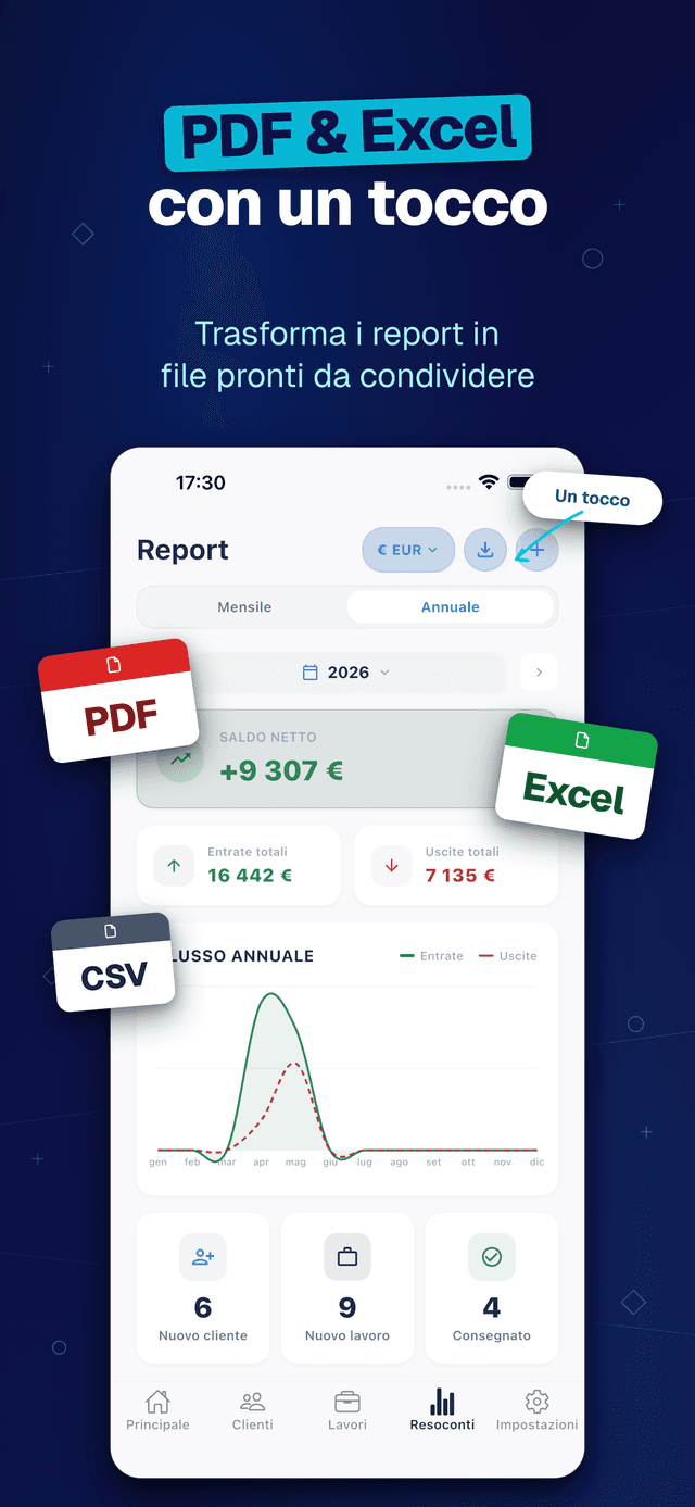 Deftera: Lavori & Clienti — PDF & Excel