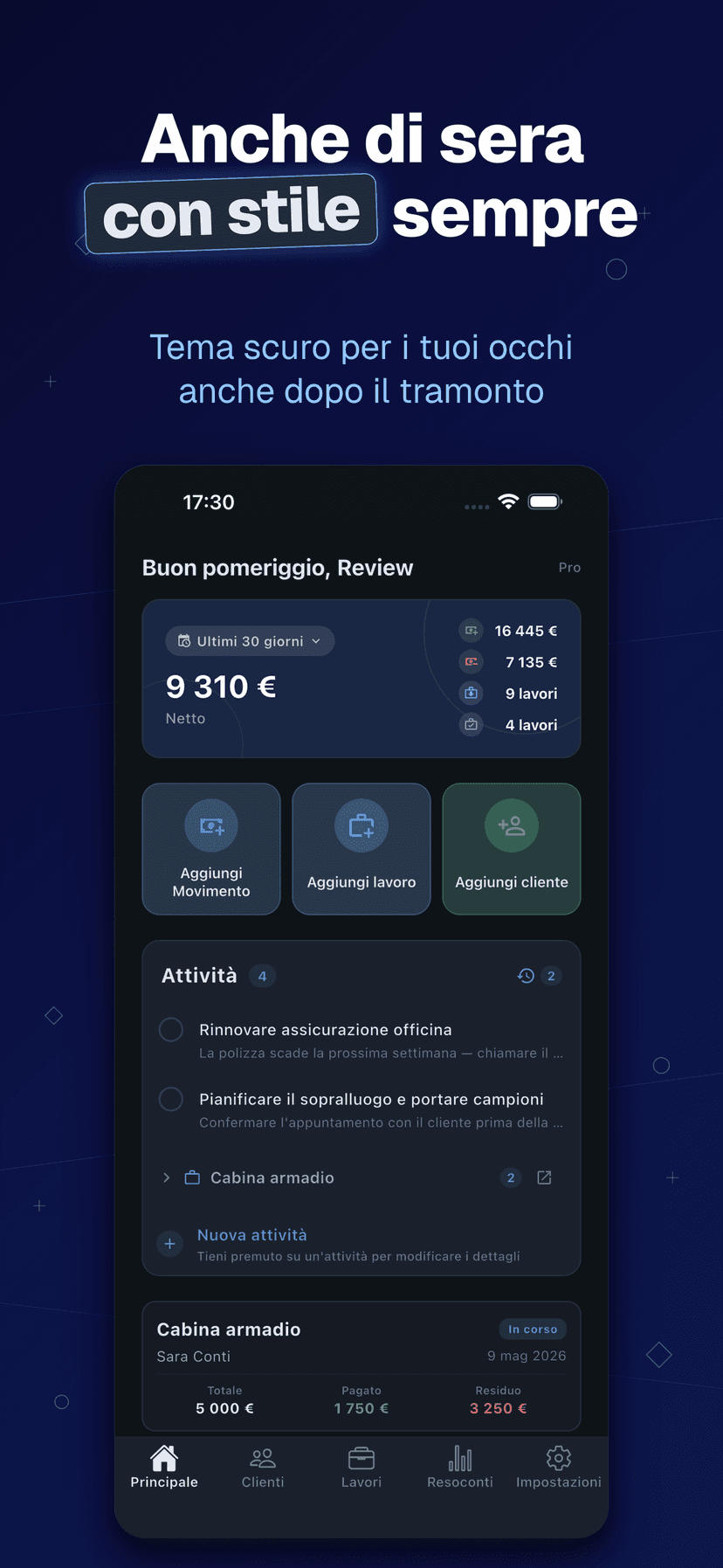 Deftera: Lavori & Clienti — con stile sempre