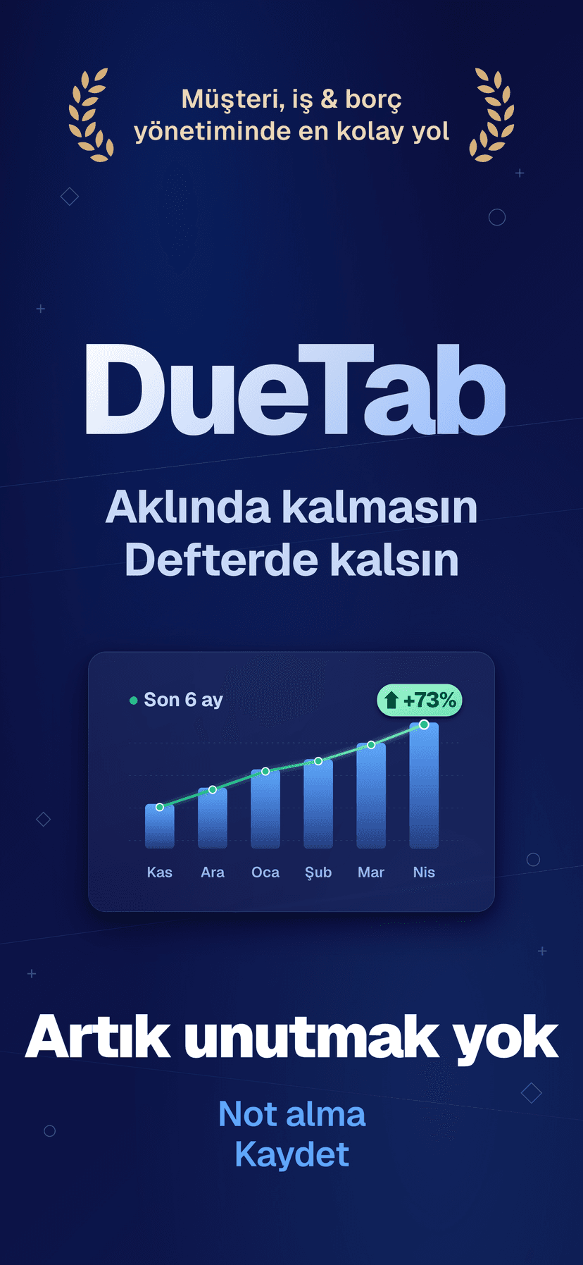 DueTab: İş & Müşteri Defteri — Artık unutmak yok
