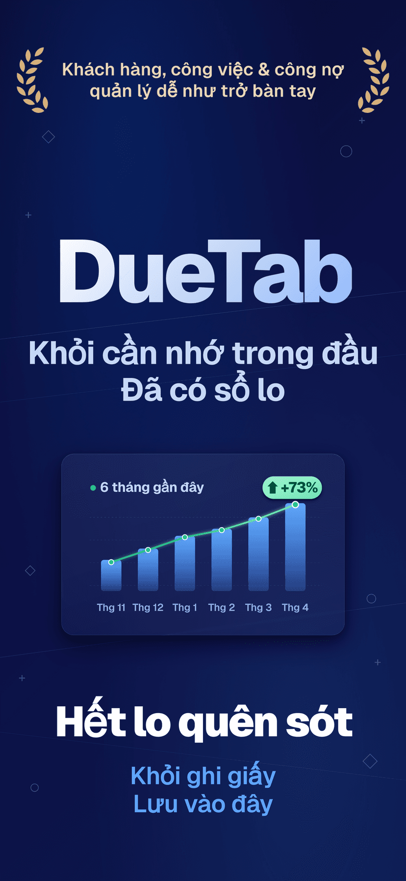 DueTab: Sổ Khách Hàng & Việc — Hết quên rồi