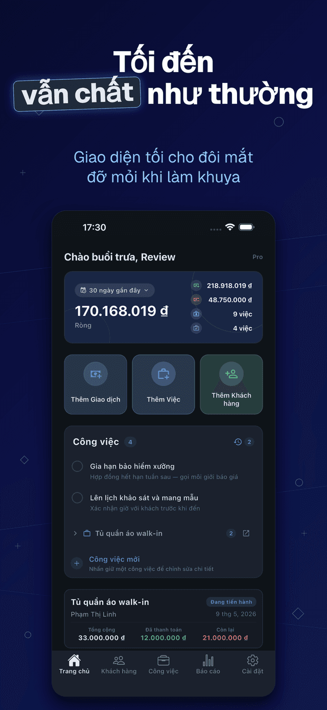 Deftera: Sổ Khách Hàng & Việc — vẫn chất