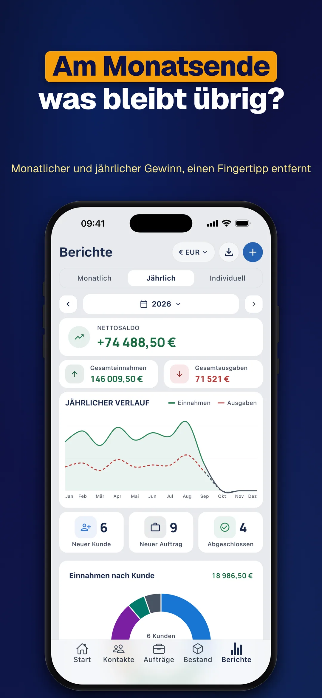 DueTab: Kassenbuch & Rechnung — Am Monatsende was bleibt übrig?