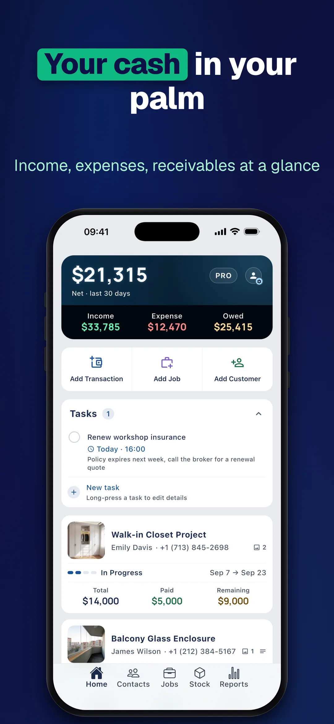 DueTab: Cash Book & Job Done — Your cash in your palm