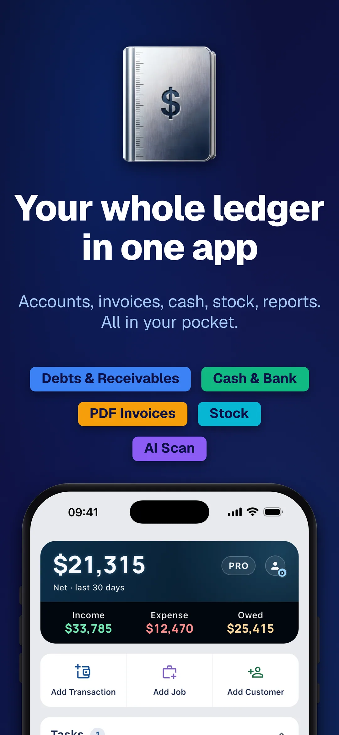 DueTab: Cash Book & Job Done — Your whole ledger in one app