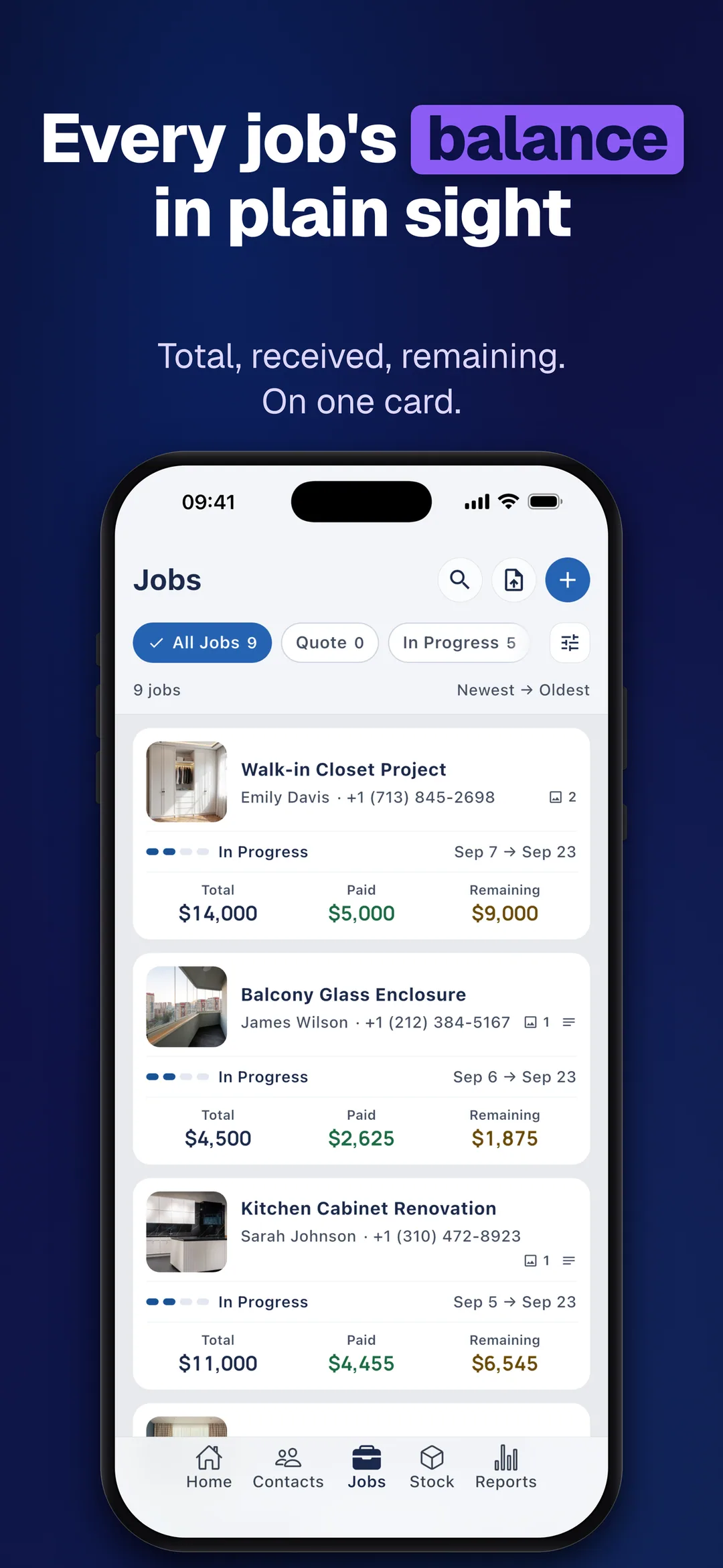 DueTab: Cash Book & Job Done — Every job's balance in plain sight