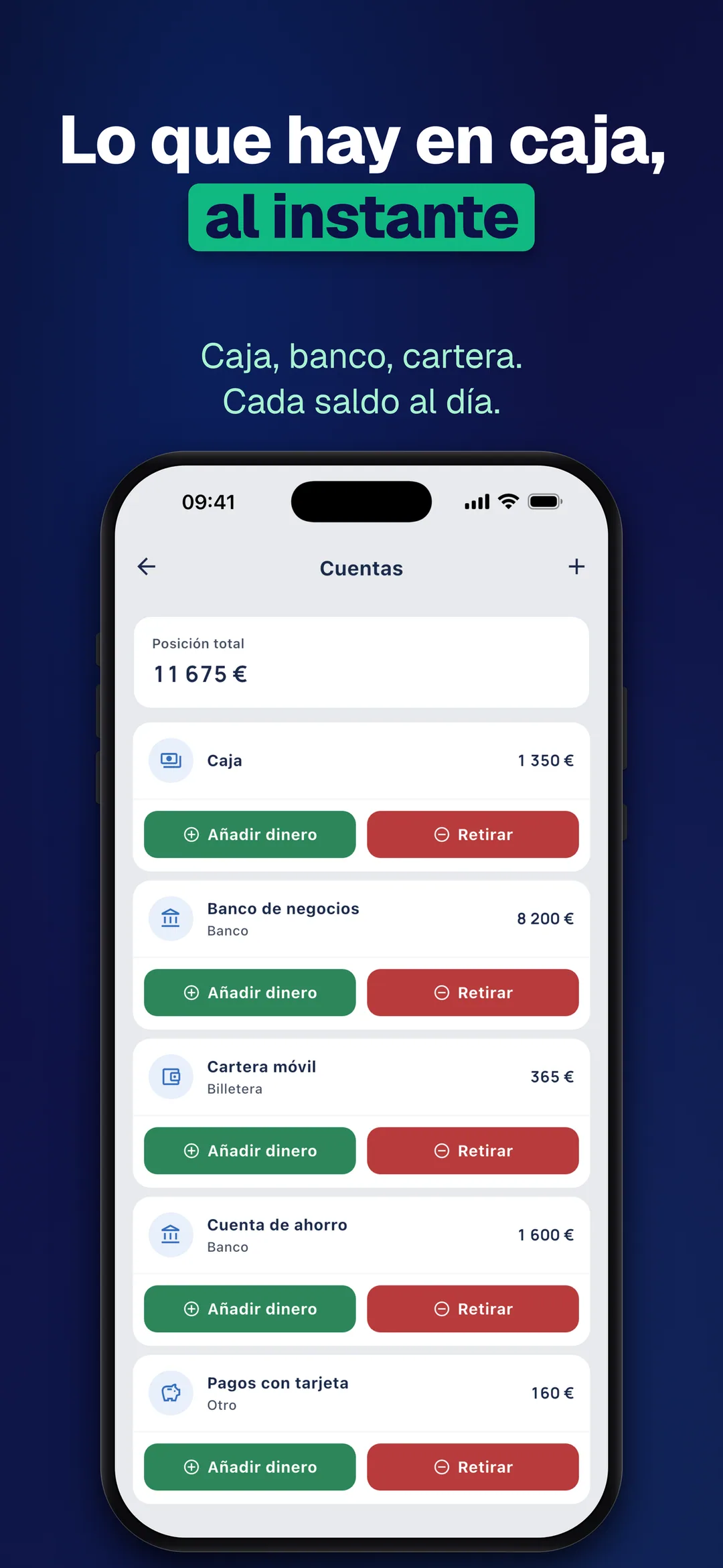 DueTab: Cuaderno de fiados — Lo que hay en caja, al instante