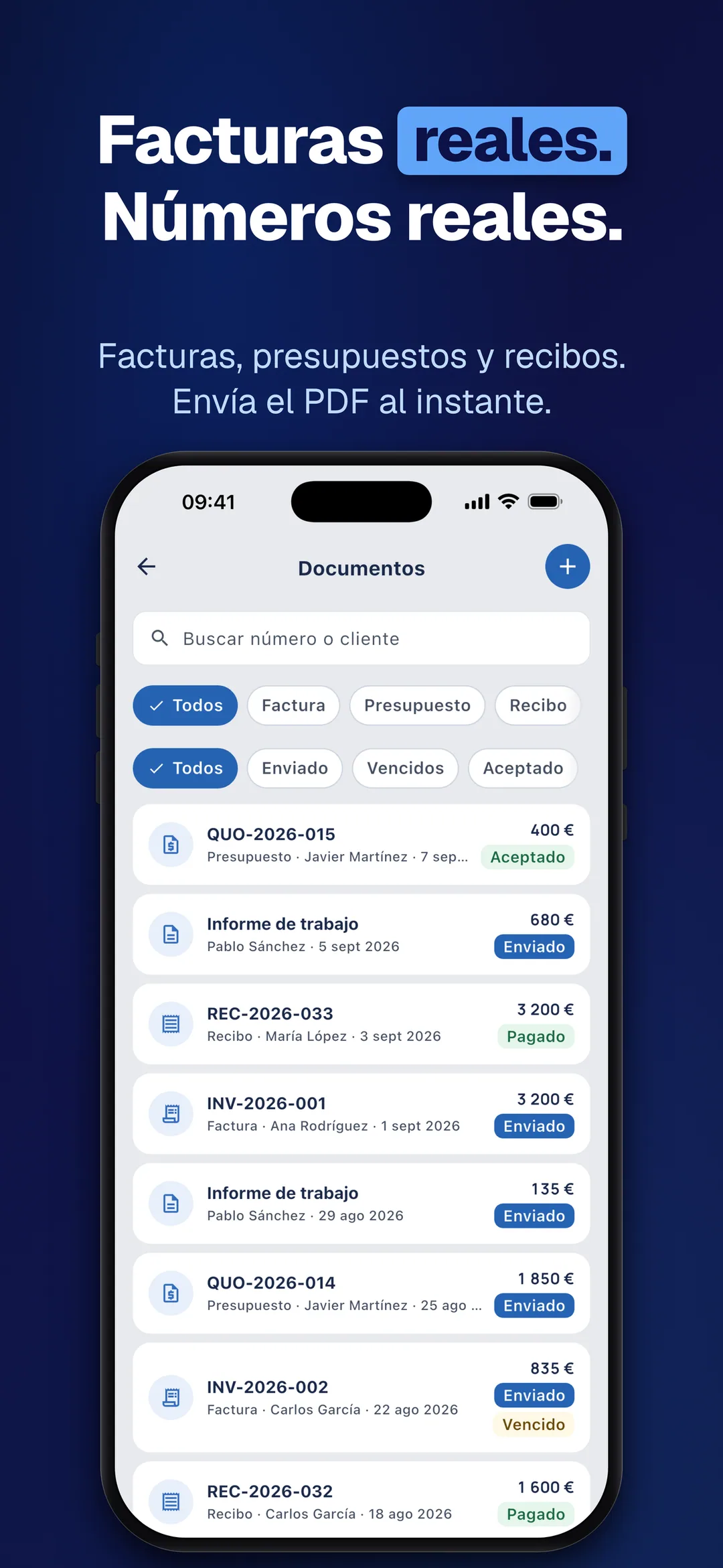 DueTab: Cuaderno de fiados — Facturas reales. Números reales.