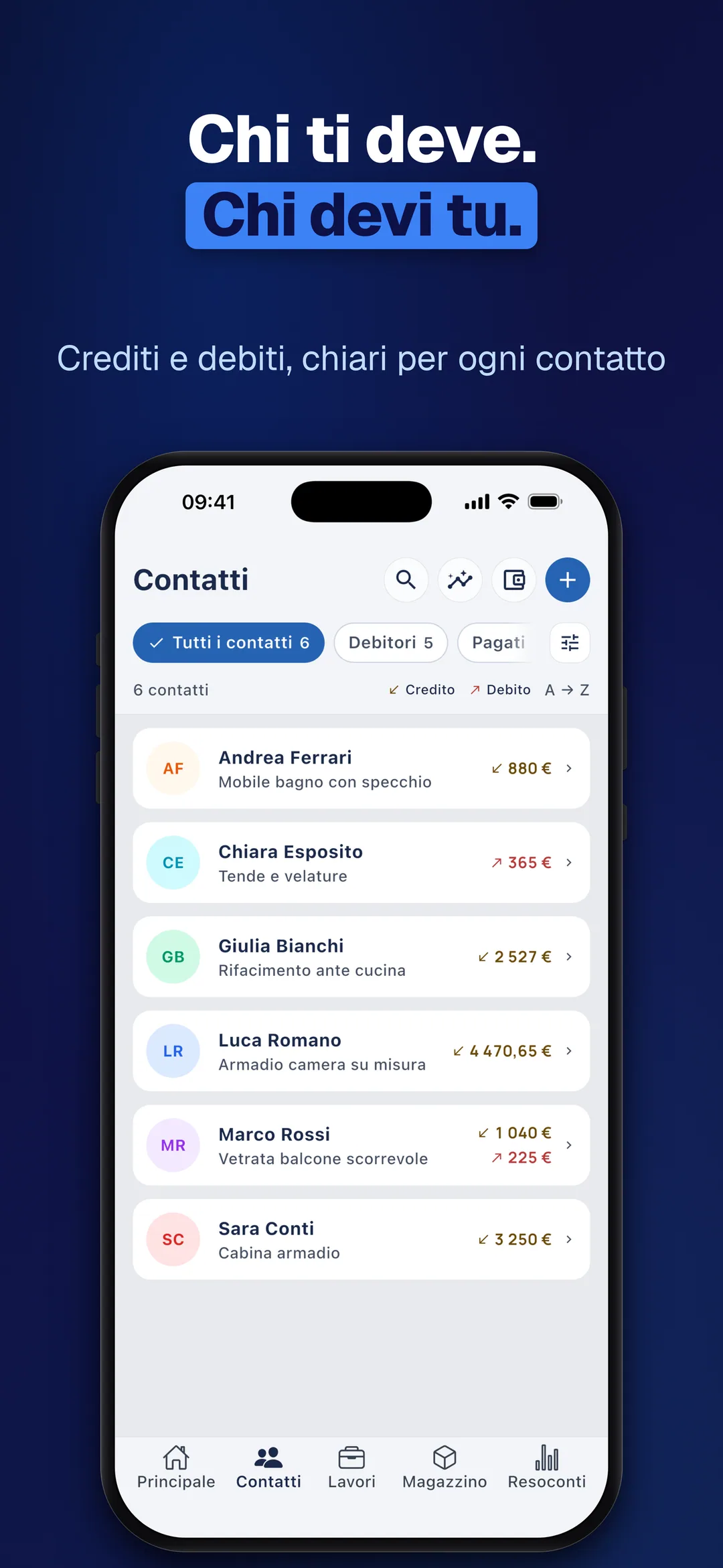DueTab: Conto Clienti — Chi ti deve. Chi devi tu.