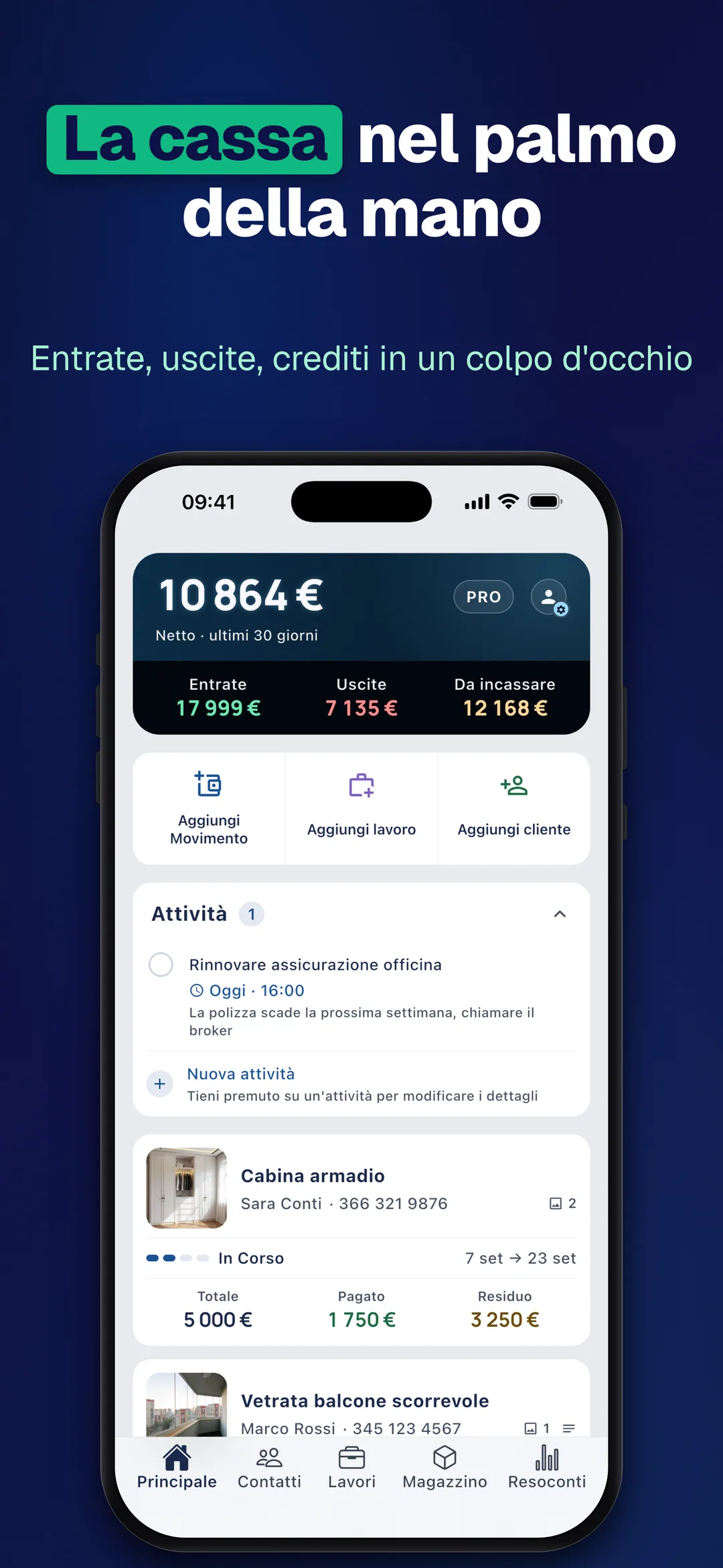 DueTab: Conto Clienti — La cassa nel palmo della mano