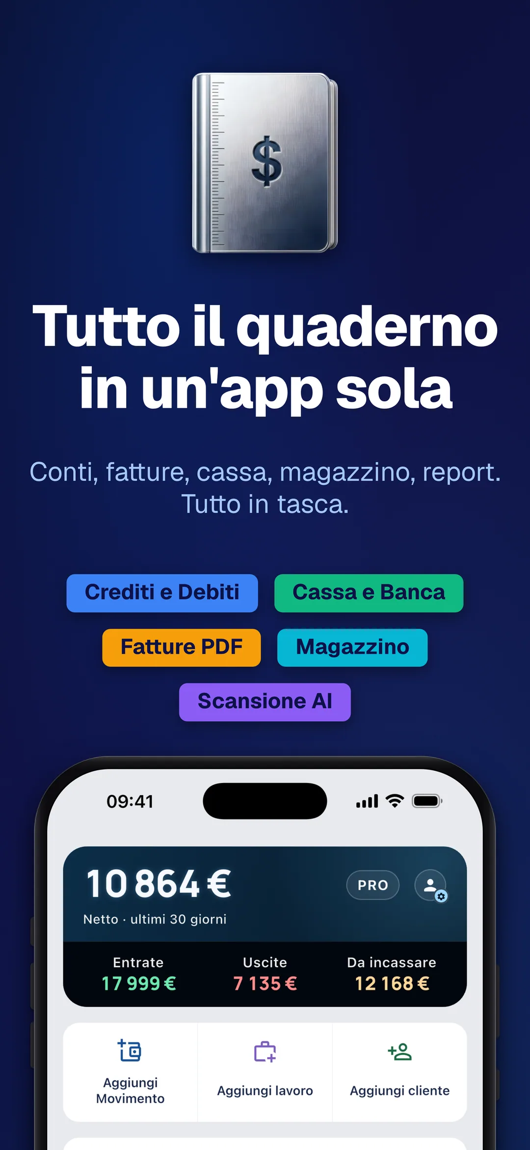 DueTab: Conto Clienti — Tutto il quaderno in un'app sola