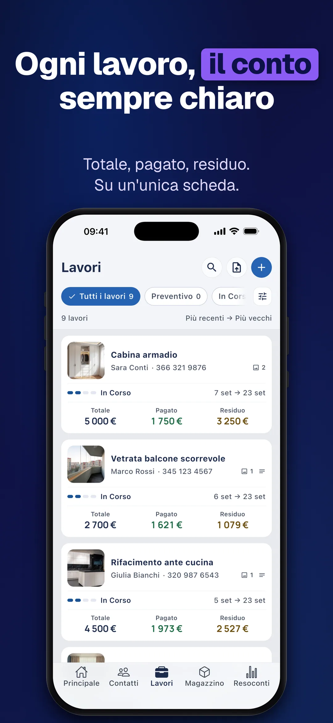 DueTab: Conto Clienti — Ogni lavoro, il conto sempre chiaro