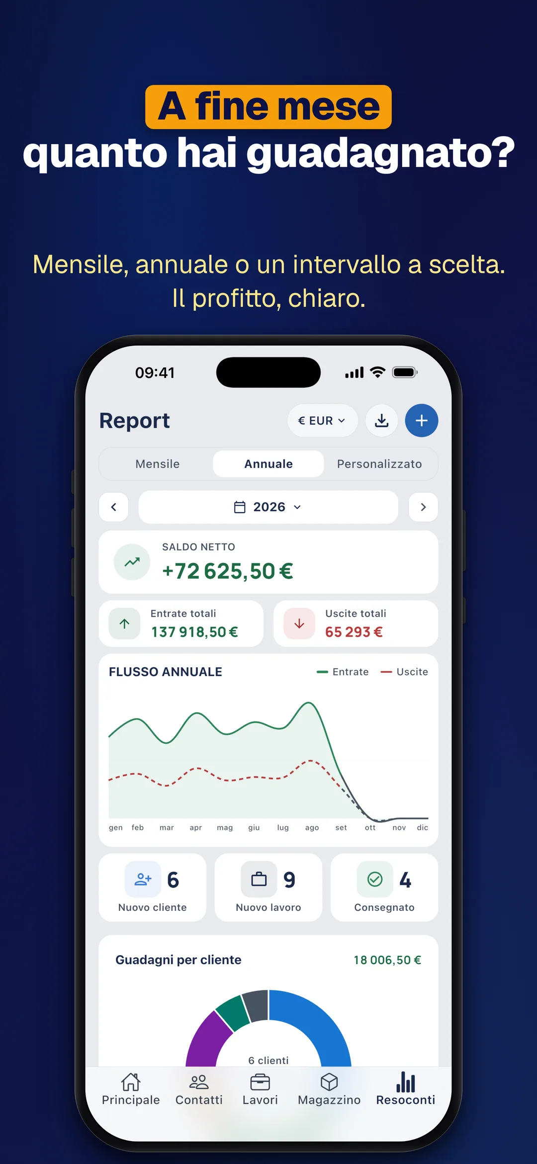DueTab: Conto Clienti — A fine mese quanto hai guadagnato?