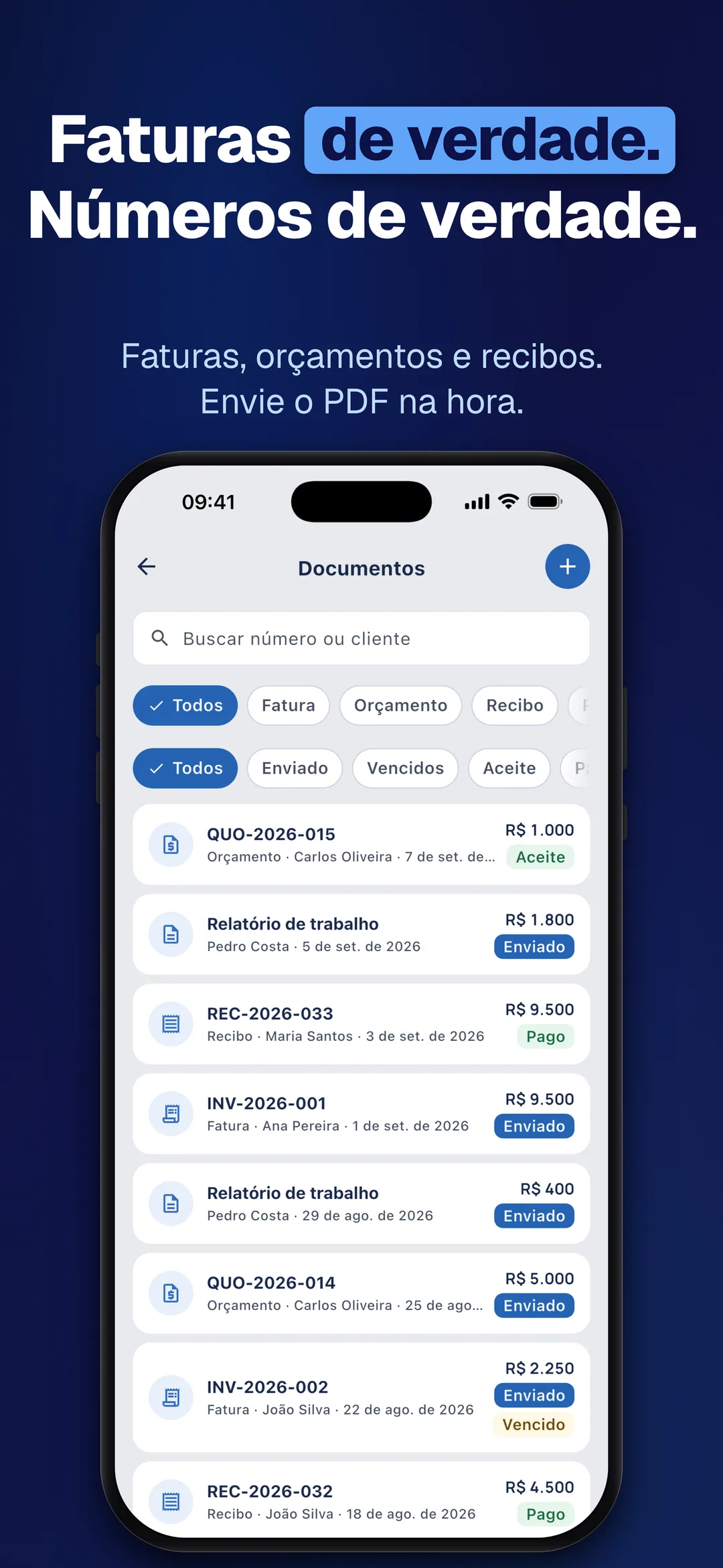 DueTab: Caderno de Fiado — Faturas de verdade. Números de verdade.