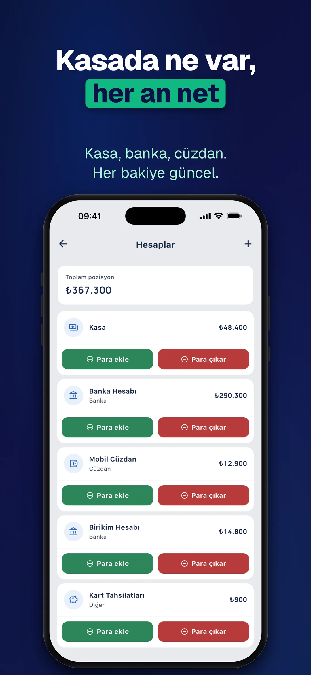 DueTab: Cari Hesap Takip — Kasada ne var, her an net