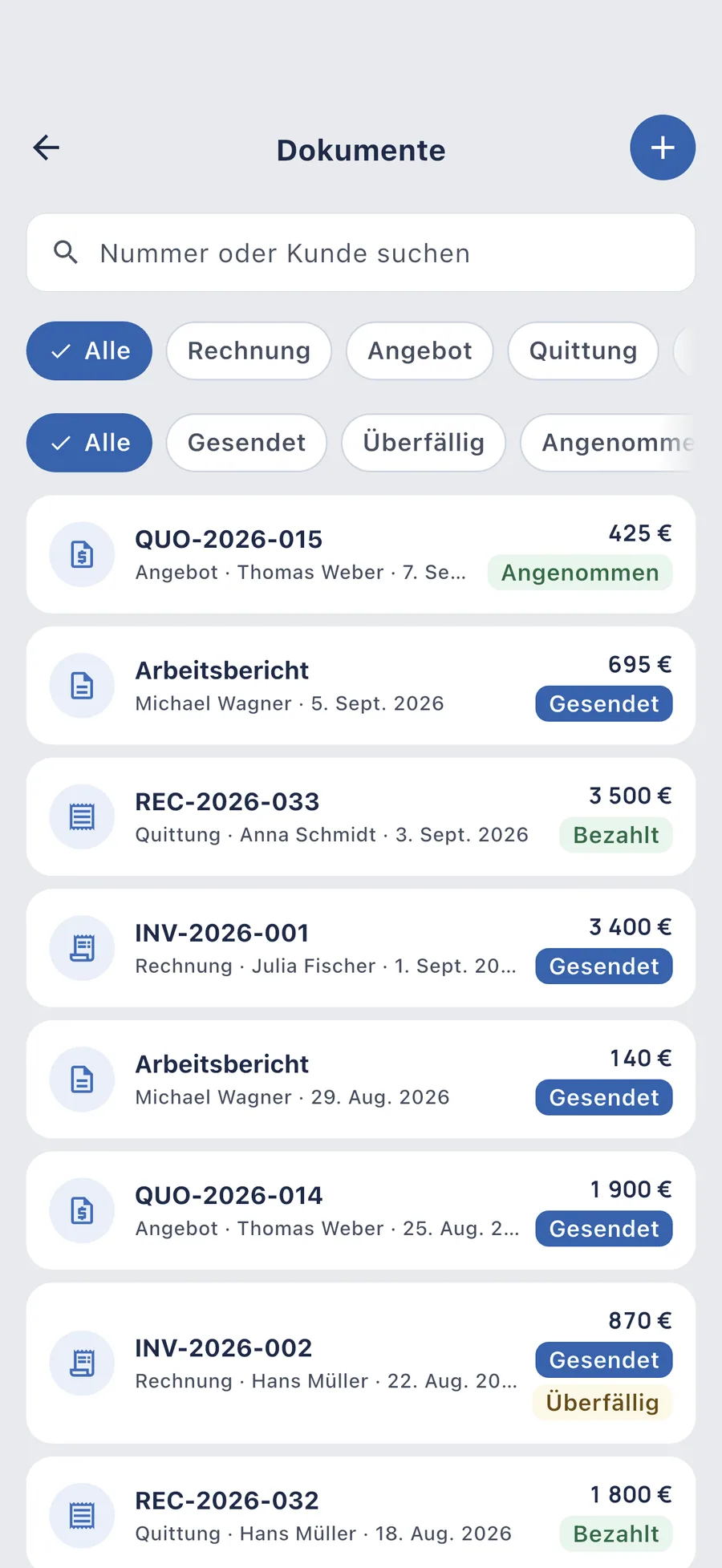 DueTab: Kassenbuch & Rechnung — Echte Rechnungen. Echte Zahlen.