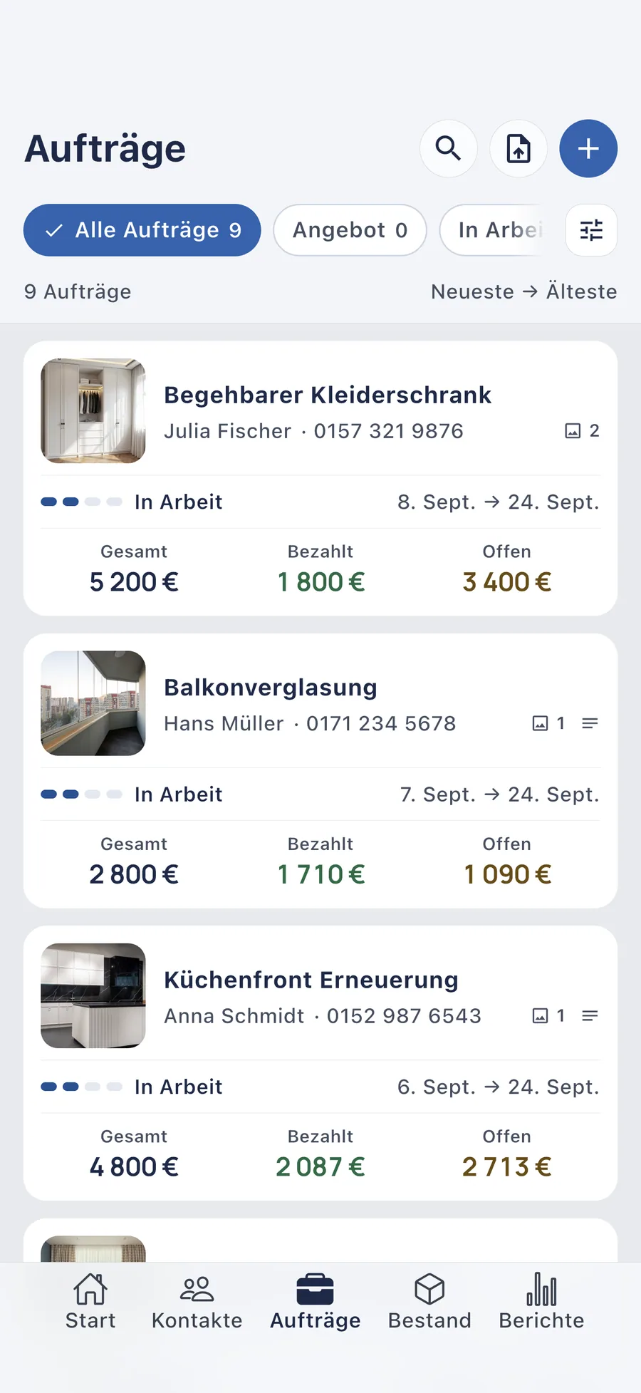 DueTab: Kassenbuch & Rechnung — Jeder Auftrag, jeder Saldo glasklar