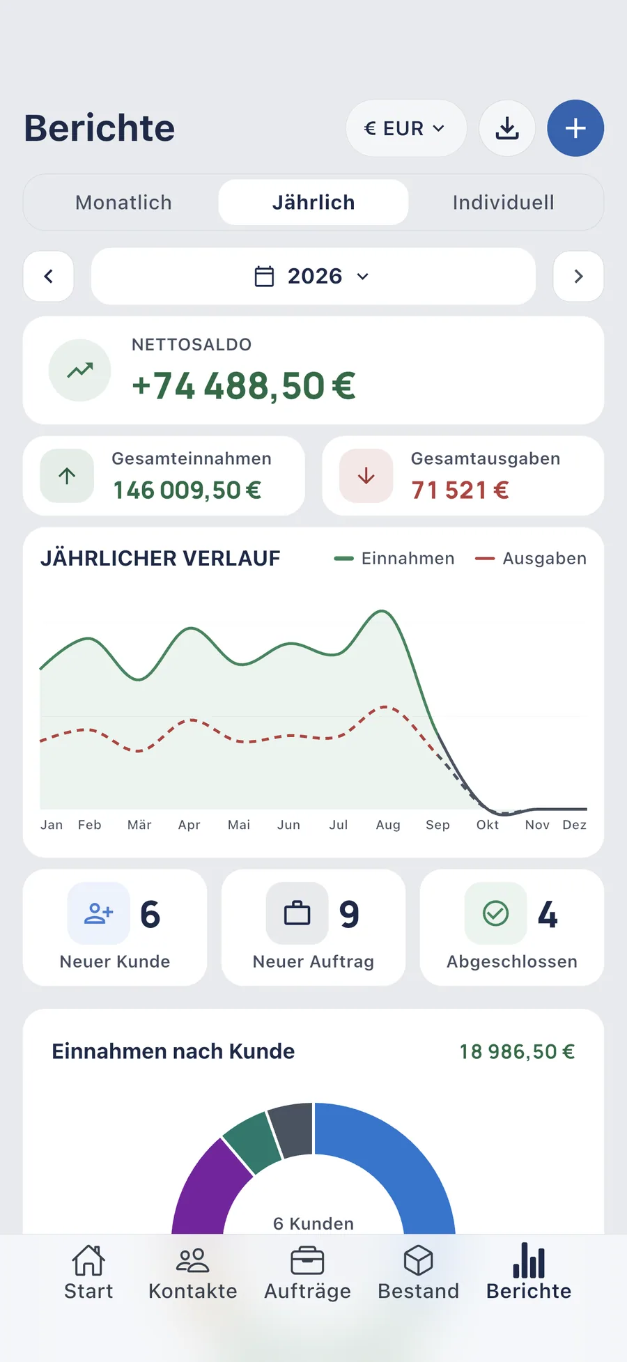 DueTab: Kassenbuch & Rechnung — Am Monatsende was bleibt übrig?