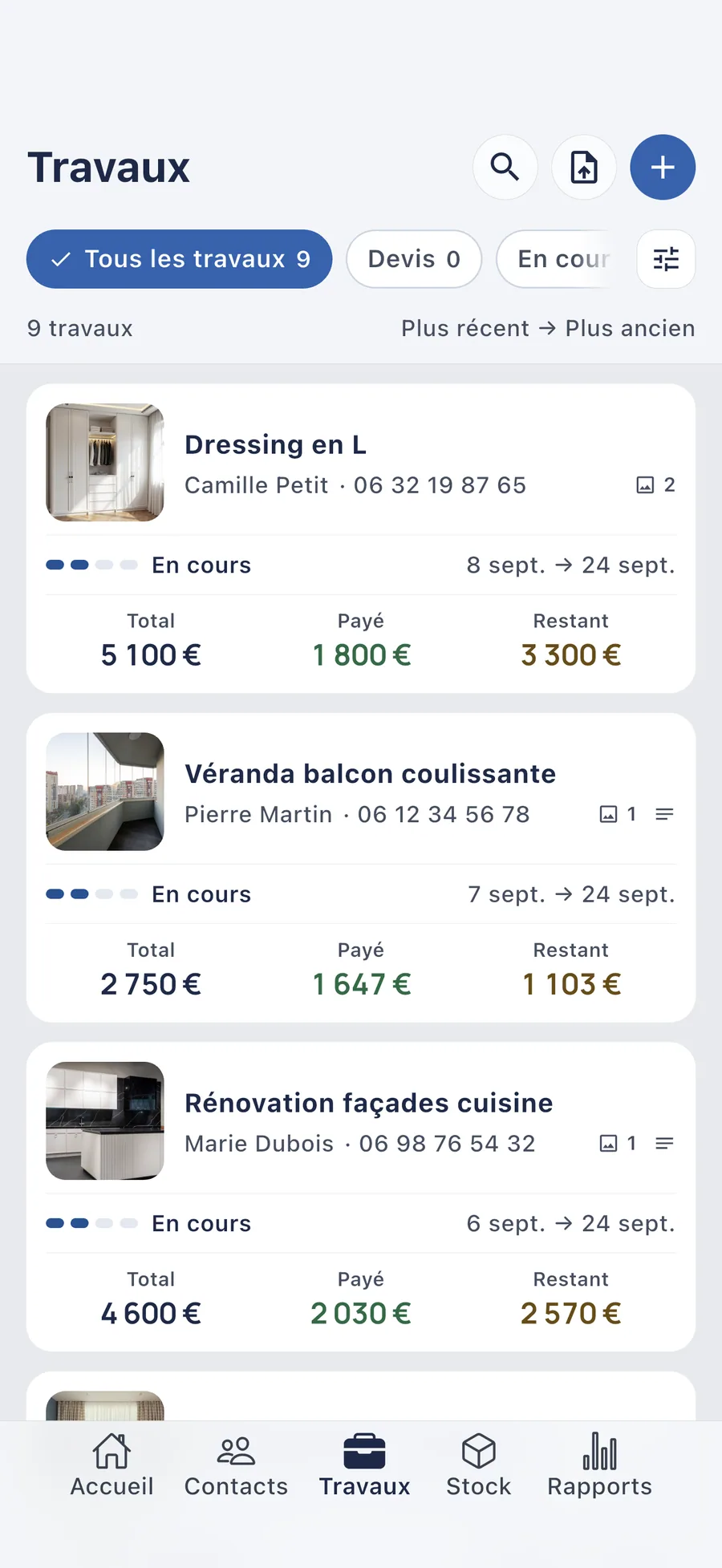 DueTab: Carnet de caisse — Chaque travail, un solde limpide