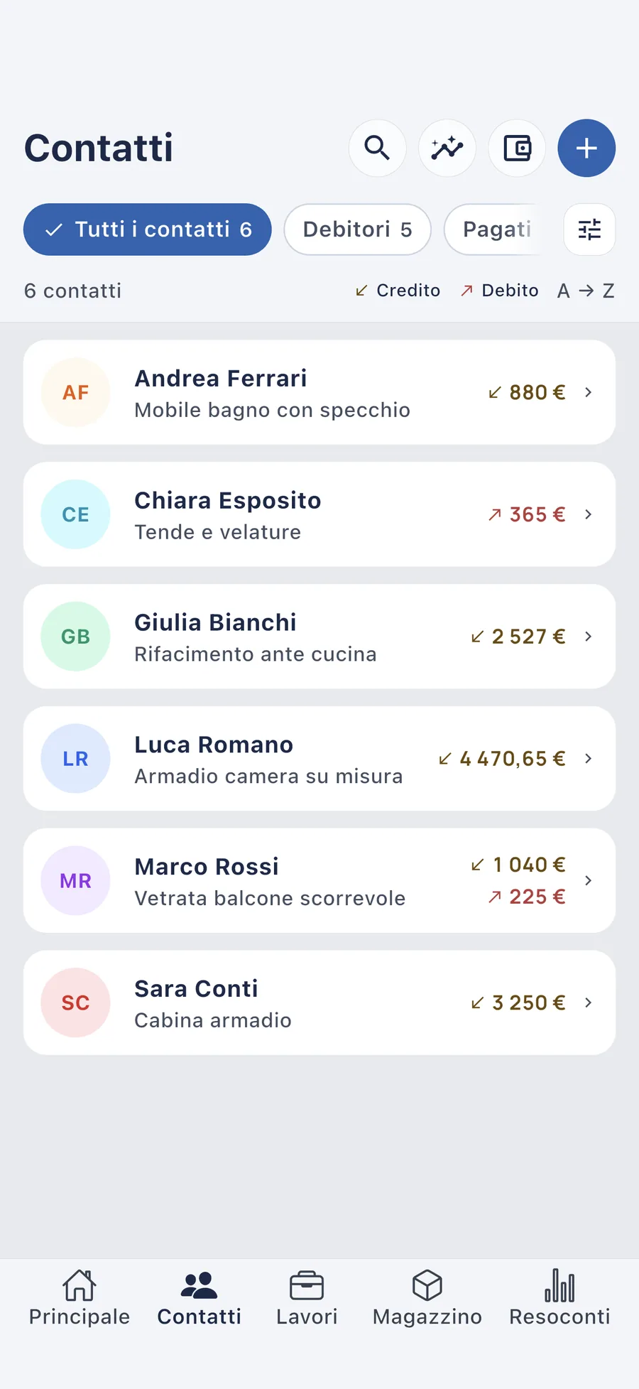 DueTab: Conto Clienti — Chi ti deve. Chi devi tu.