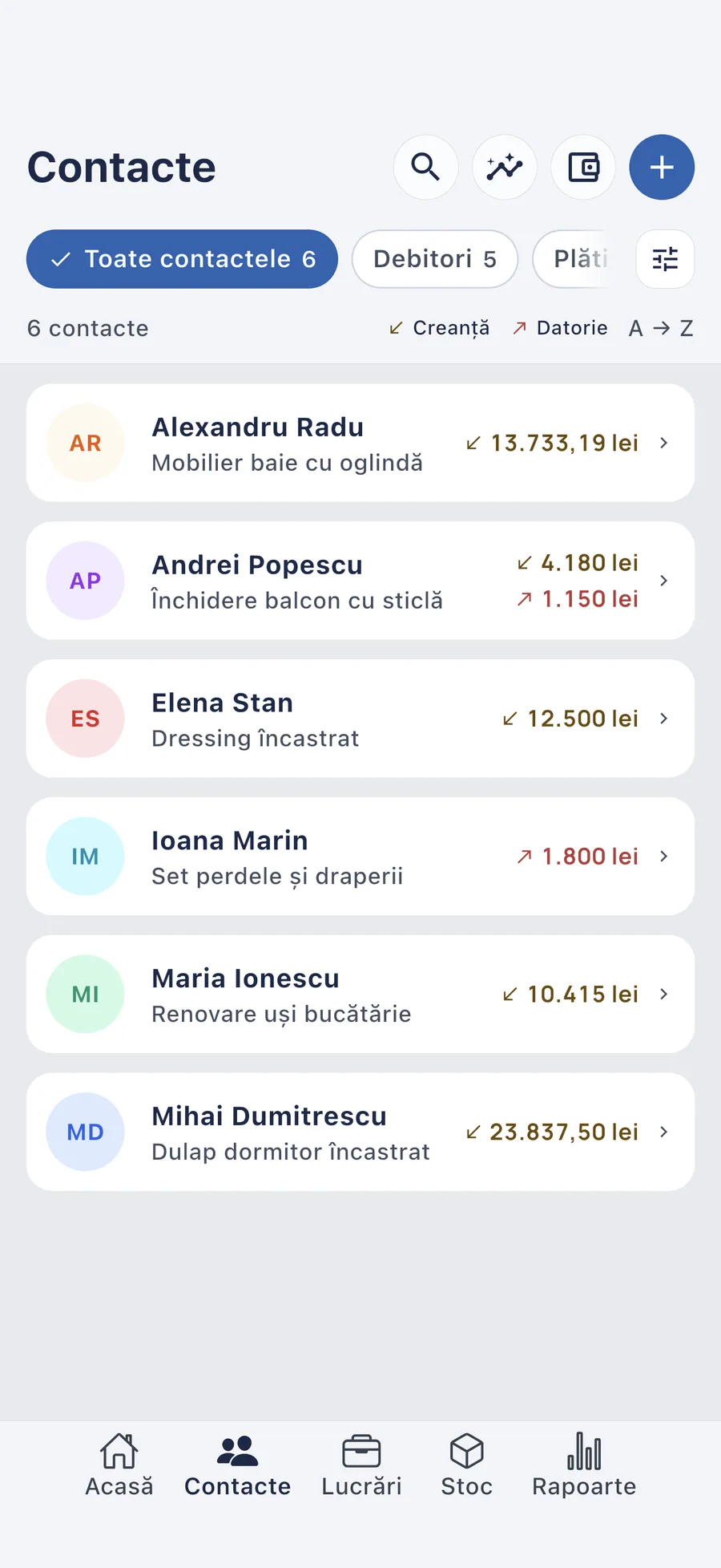 DueTab: Caiet Clienți & Bani — Cine îți e dator. Cui ești dator.