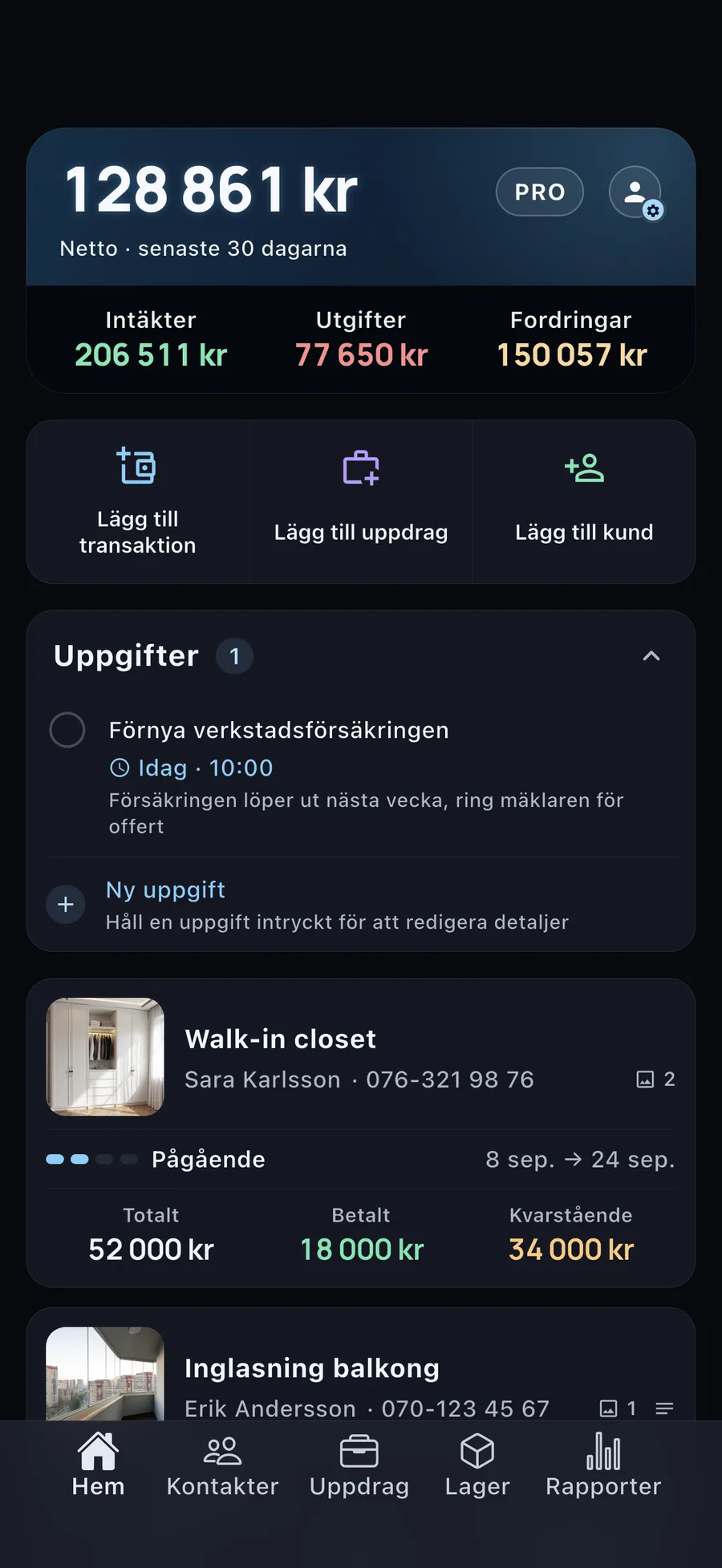 DueTab: Kassabok & Jobb — Stäng anteckningsboken. Öppna DueTab.