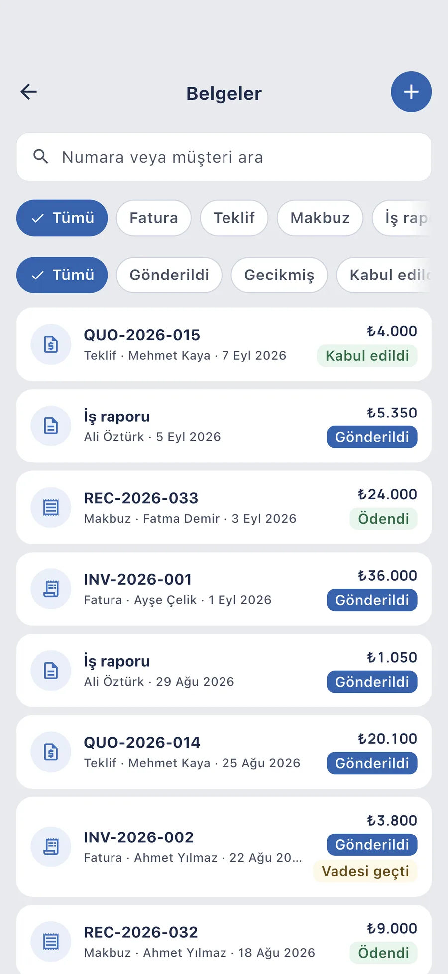 DueTab: Cari Hesap Takip — Gerçek fatura, gerçek numara
