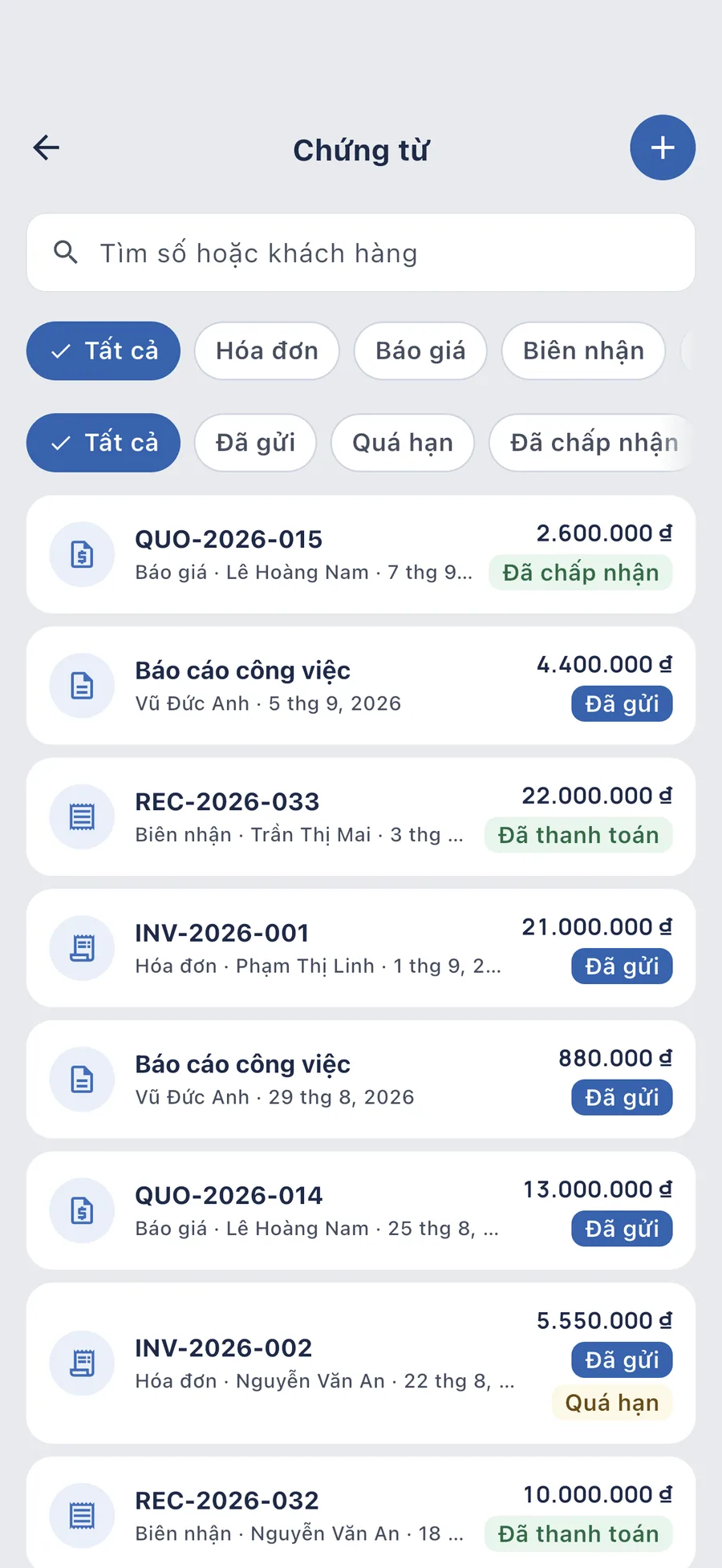 DueTab: Sổ Công Nợ Thu Chi — Hóa đơn thật, số thật