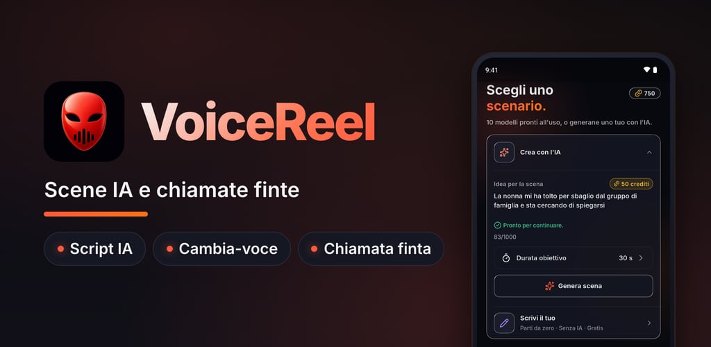 VoiceReel: App mobile · iOS e Android