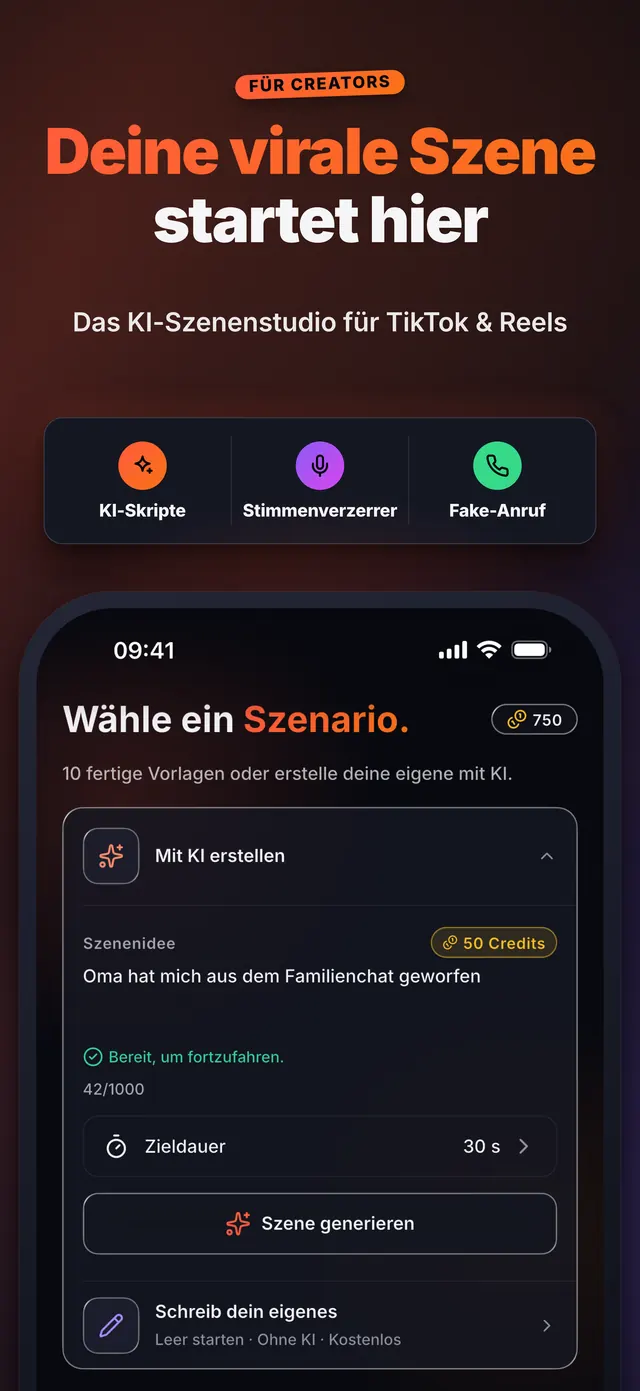 VoiceReel: Stimme ändern — Deine virale Szene startet hier