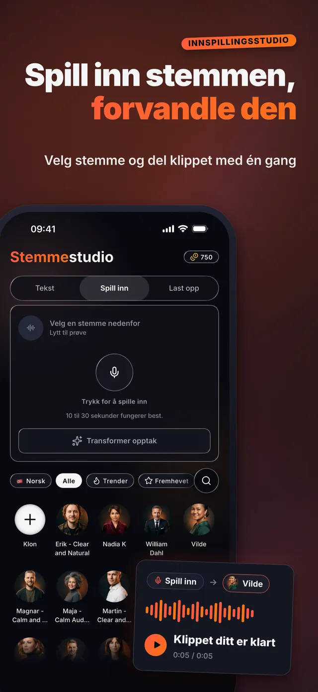 VoiceReel: Stemmeskifter — Spill inn stemmen, forvandle den