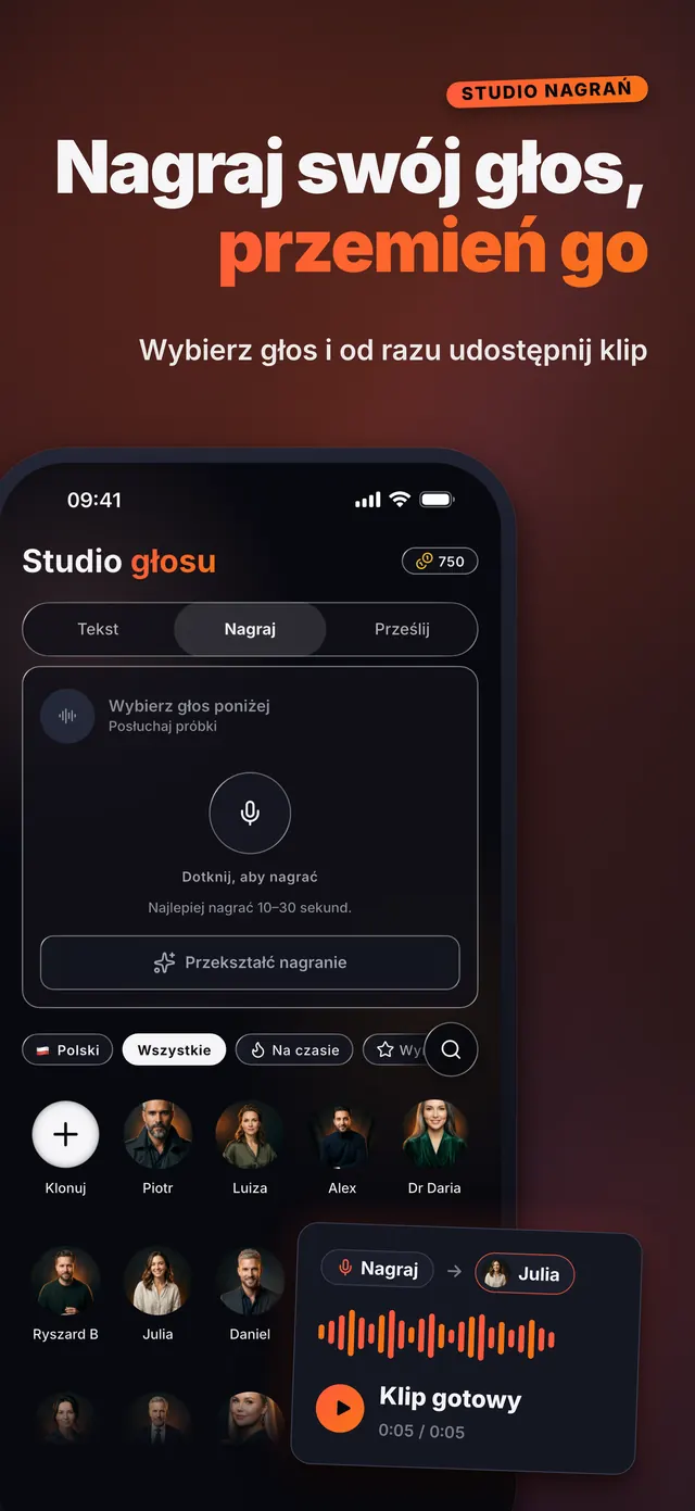 VoiceReel: Zmień Głos — Nagraj swój głos, przemień go