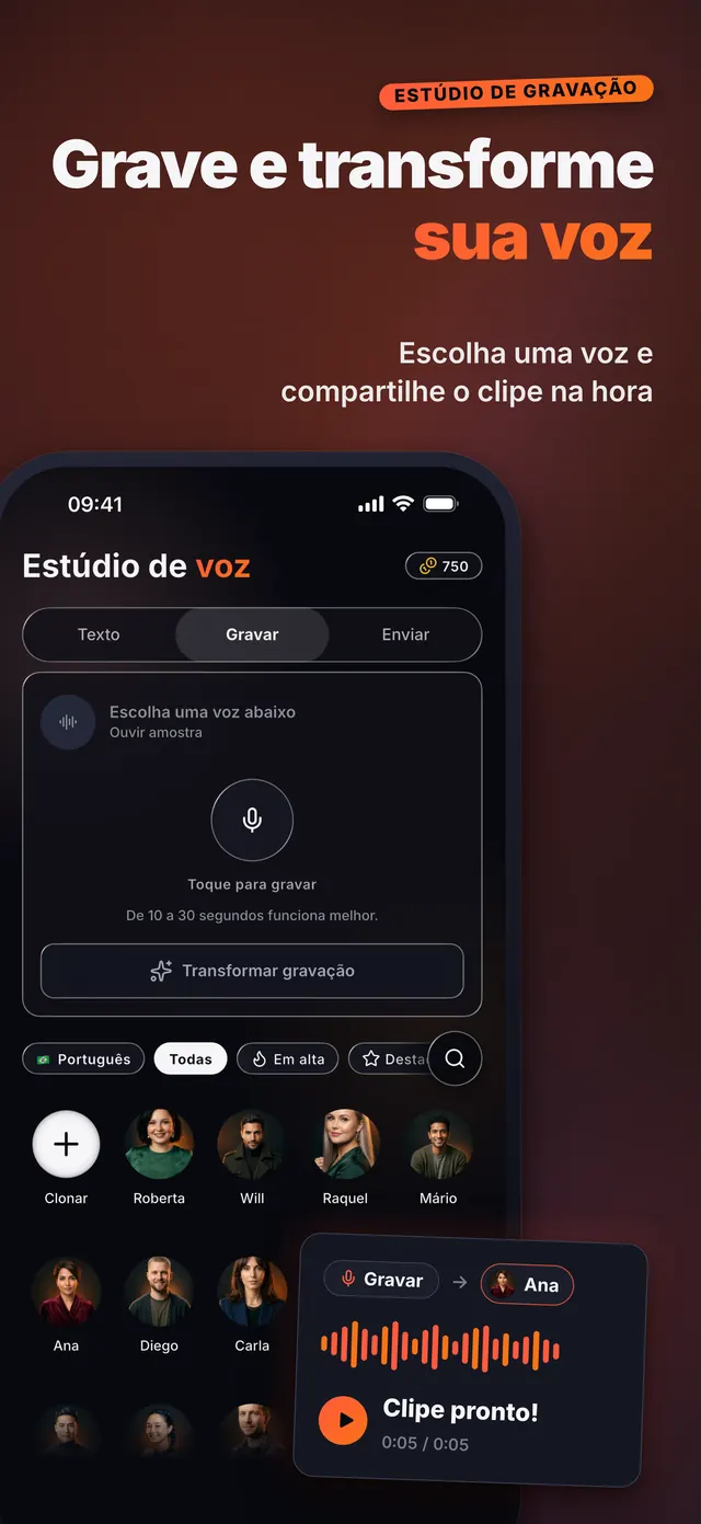 VoiceReel: Mude sua Voz — Grave e transforme sua voz