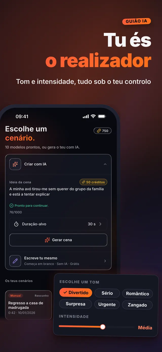 VoiceReel: Muda a Voz — Tu és o realizador