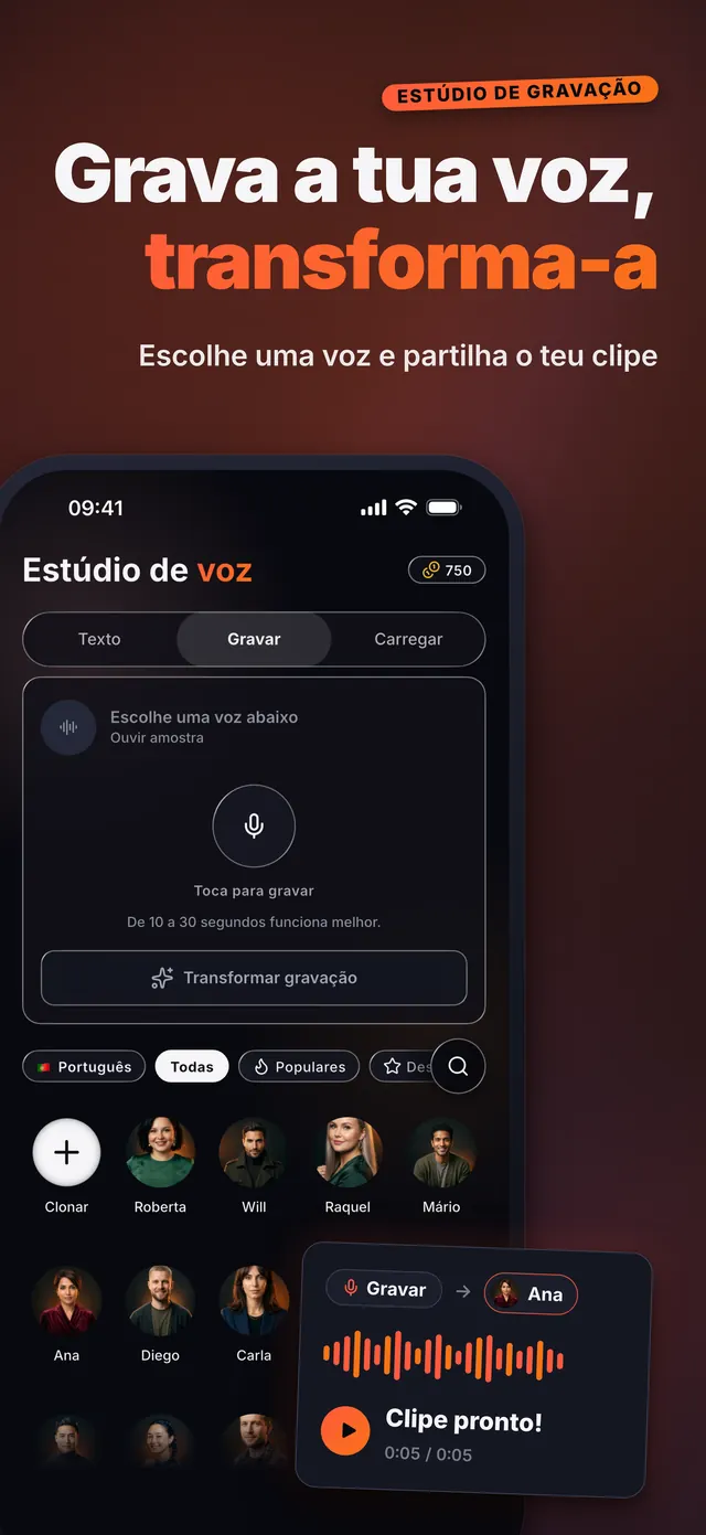 VoiceReel: Muda a Voz — Grava a tua voz, transforma-a