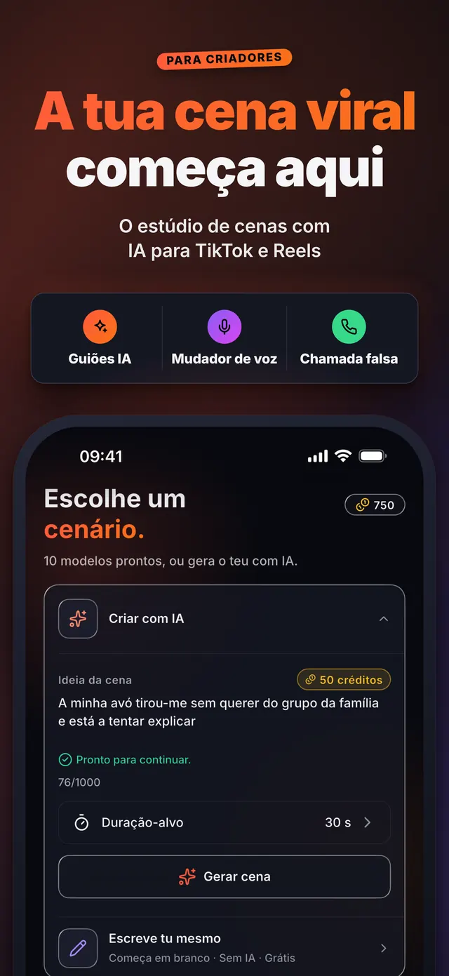 VoiceReel: Muda a Voz — A tua cena viral começa aqui
