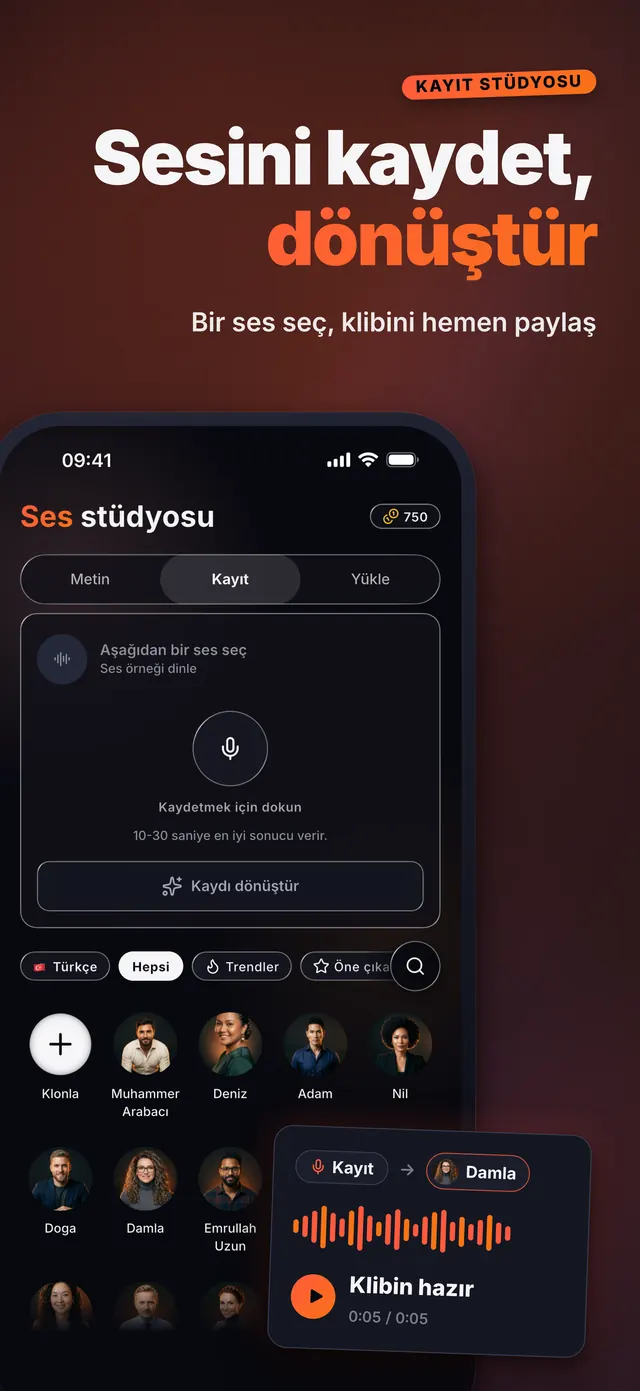 VoiceReel: Ses Değiştir — Sesini kaydet, dönüştür