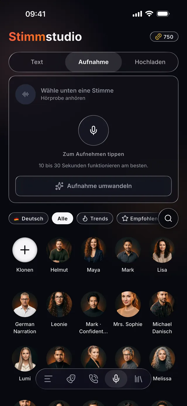 VoiceReel: Stimme ändern — Nimm deine Stimme auf, verwandle sie