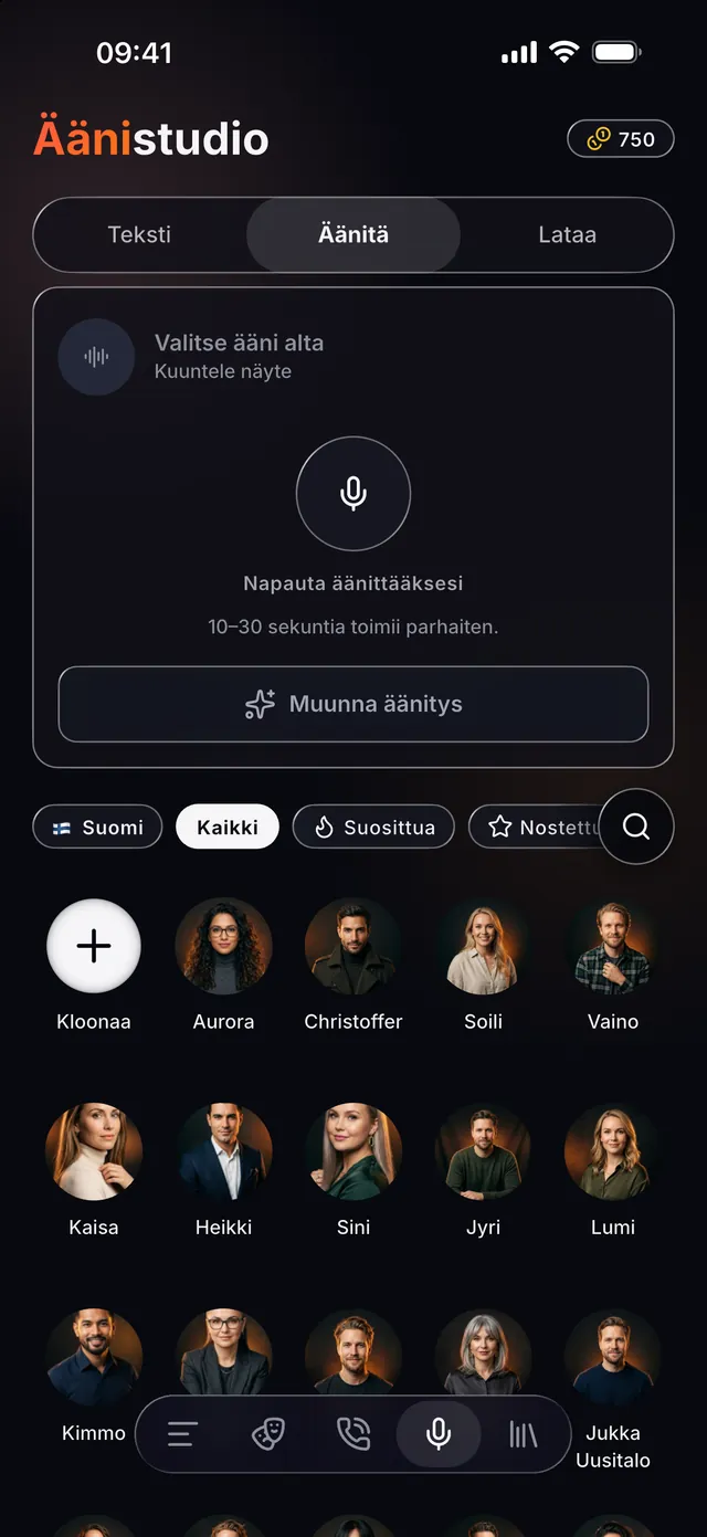 VoiceReel: Äänenmuutos — Äänitä äänesi, muunna se